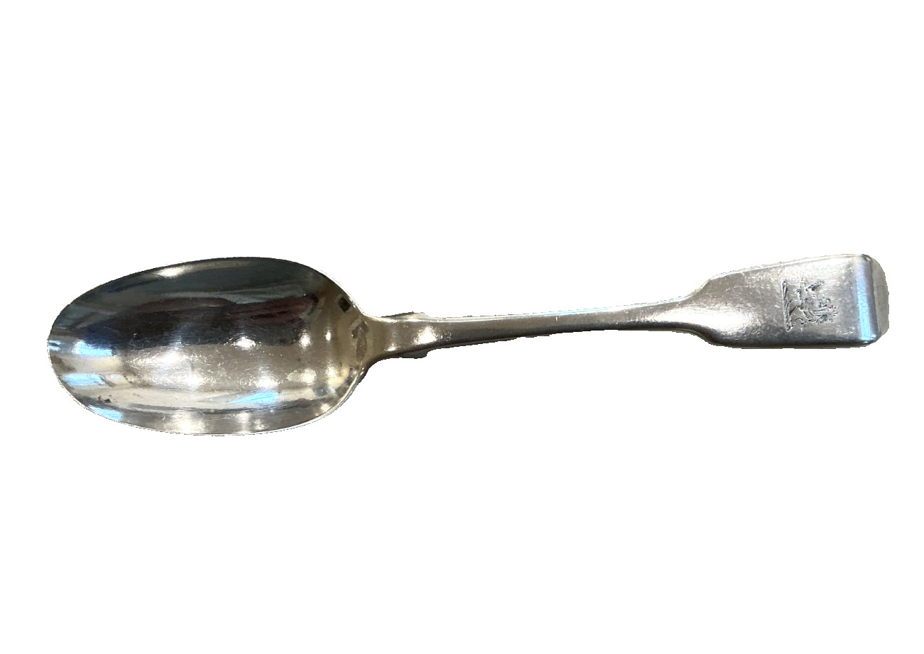 ANTIQUE .925 STERLING TEASPOON WITH LION SEJANT CREST 22gm 5 1/2″