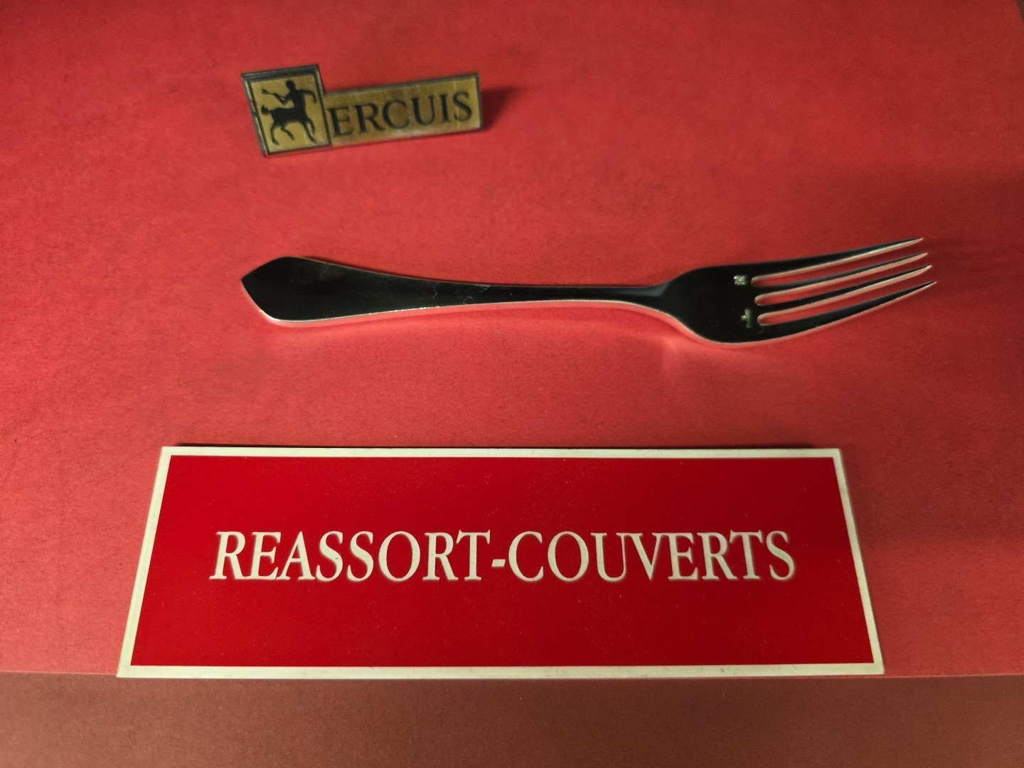 Table Fork 20.5 Cm Ciseaux Ercuis In Great Condition SILVER PLATED