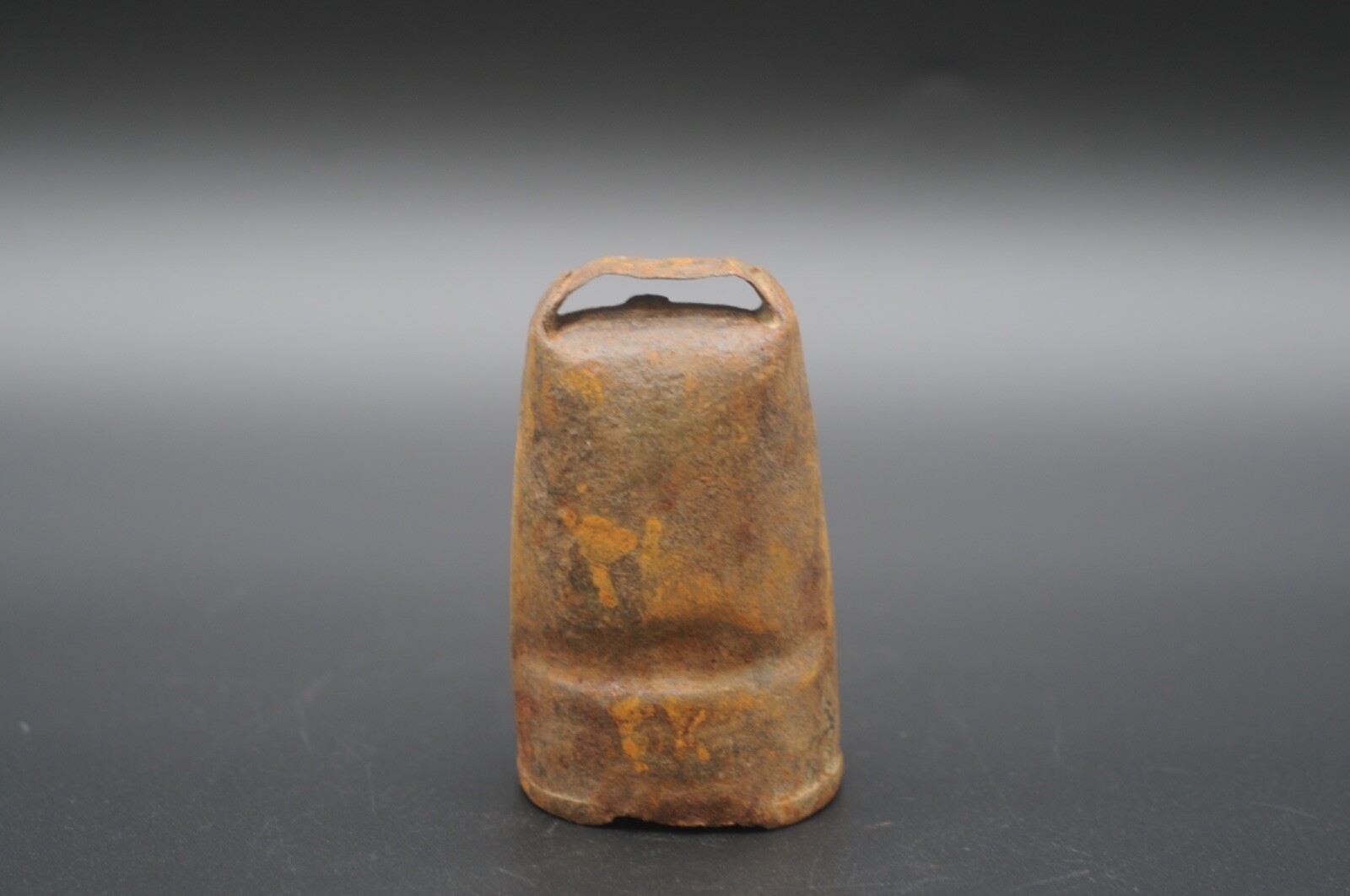 Antique Primitive Cow Goat Sheep Bell 3.75″L Leather Strap Belt Cattle Rustic P