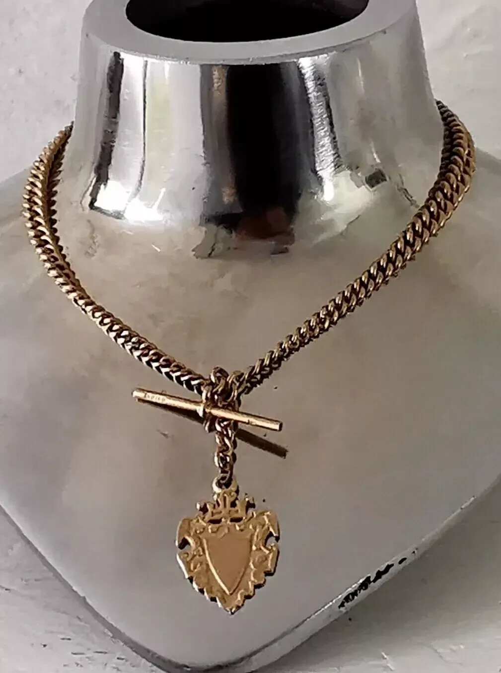Heavy Antique 9ct Gold Double Albert Chain & Fob – 44.58g
