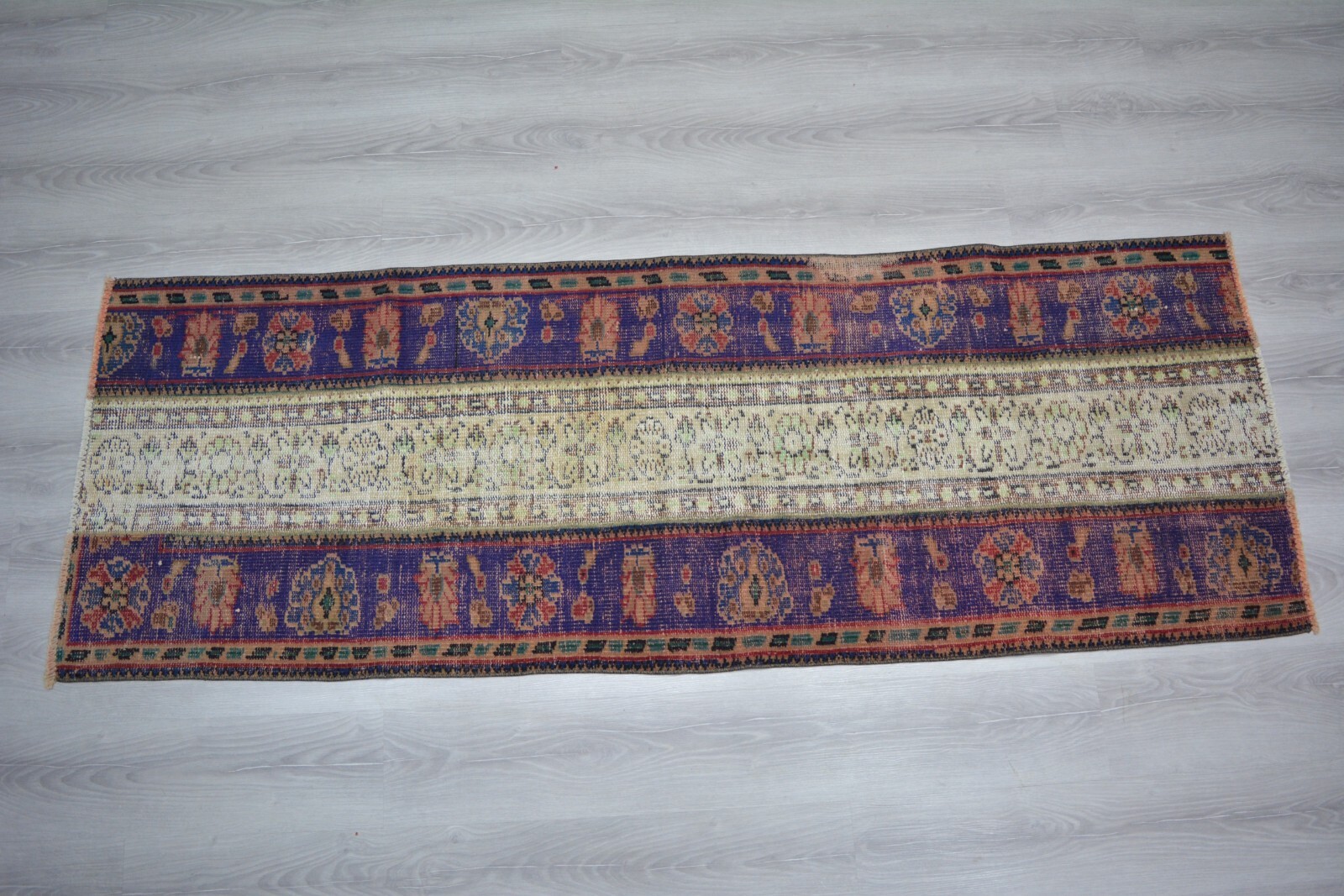 Multicolor Handmade Runner, 2.5×7.1ft, Vintage Turkish Entryway Rug, Hallway Rug