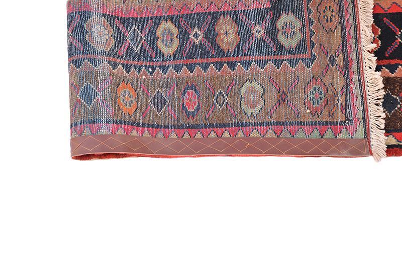 Geometric Tribal Bright Turkish 4′ 9″ x 7′ 3″ Red Area Rug