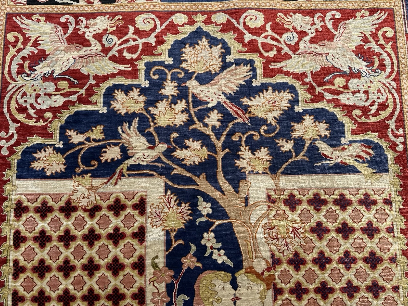 HIGH KPSI MINT-SIGNED SILK TURKISH HEREKE RUG PICTORAL RUG 2.10×3.9 MUST SEE