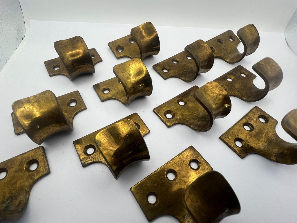Sash Lift Solid Brass Pack 12 Window Finger Pull Hook 2″ 50mm Vintage Original