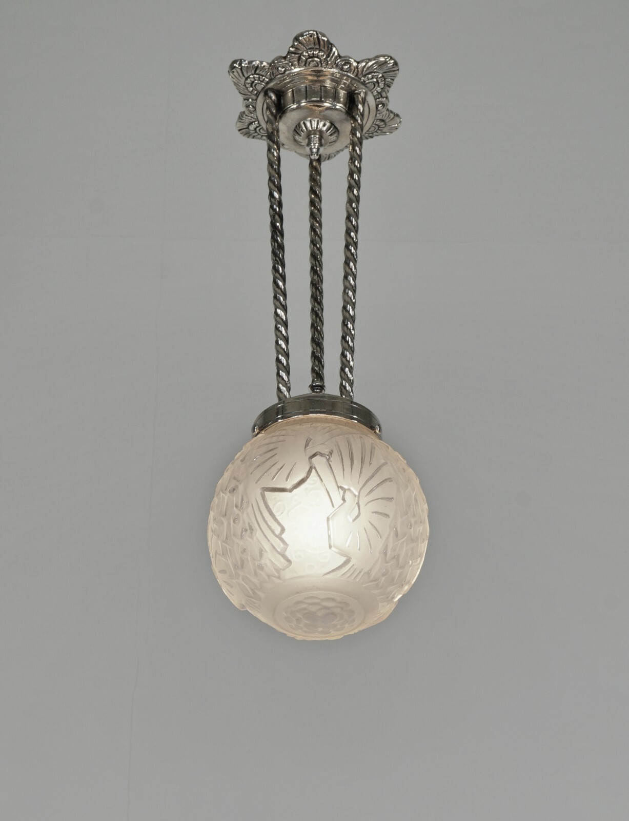 PETITOT & MULLER FRERES : 1930 FRENCH ART DECO PENDANT …. chandelier France