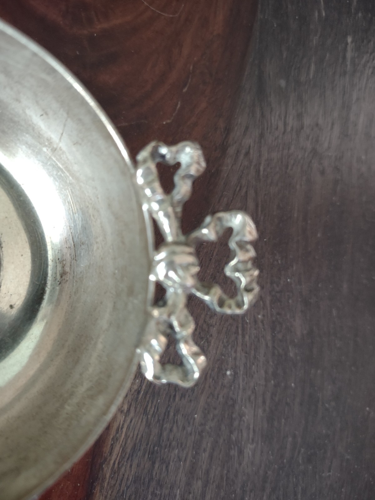 Vintage 900 Mark Silver Wine Taster Cup with 1964 30 Drachmai Greek Royal Coin