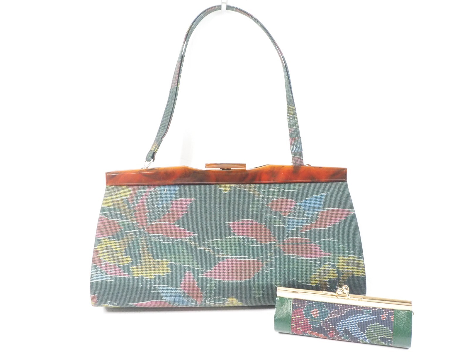 2010s Vintage Japanese Kimono accessories set：Kimono Bag and Small Wallet