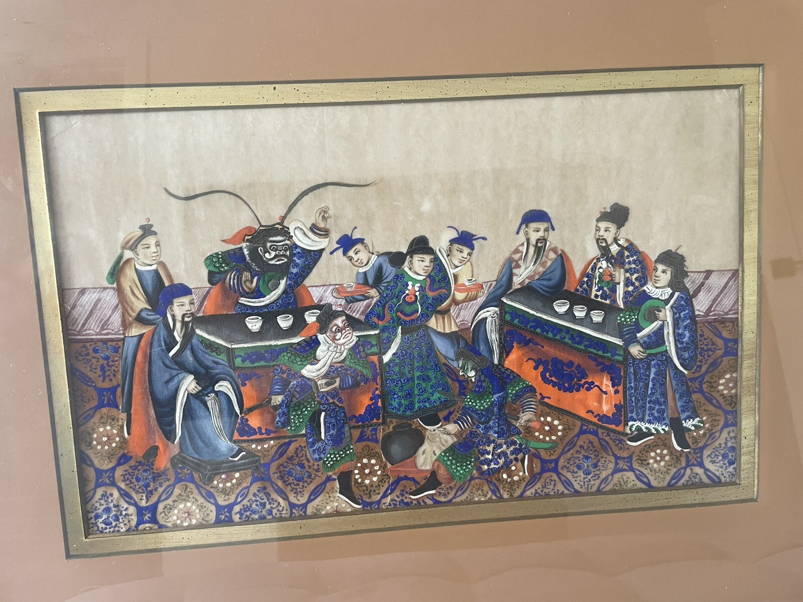 Chinese Antique Watercolor Painting on Rice Paper