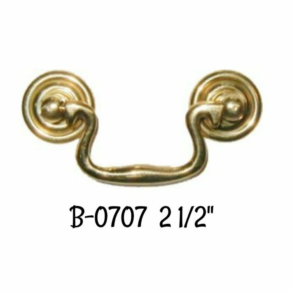 Queen Ann Style Bail Pull 2 1/2″ Centers Polished Brass Furniture Antique Style