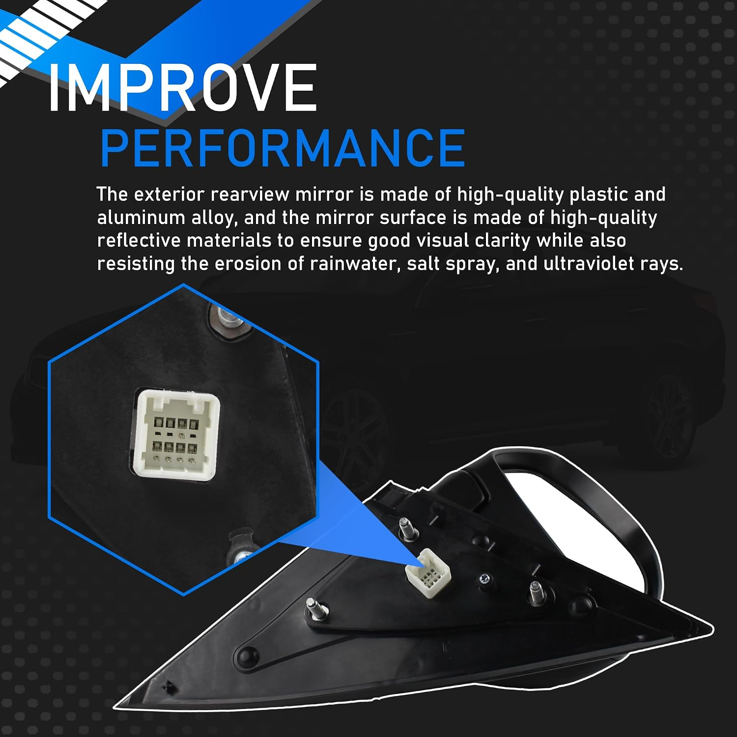Left Driver Side Door Mirror Compatible with 2011 2012 2013 Kia Optima SX/LX/EX