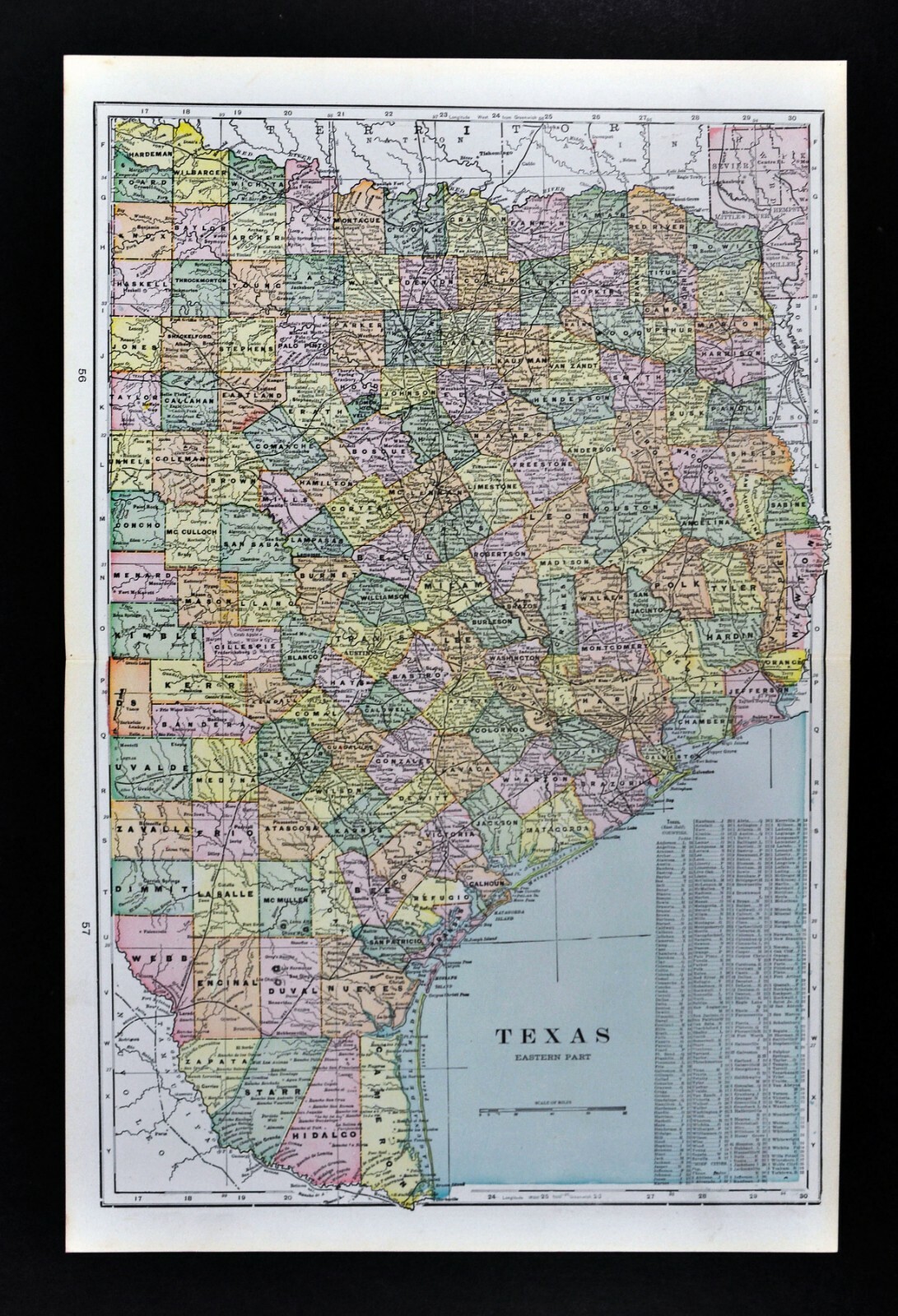 1891 George Cram Map East Texas Austin Dallas Houston Austin San Antonio Waco