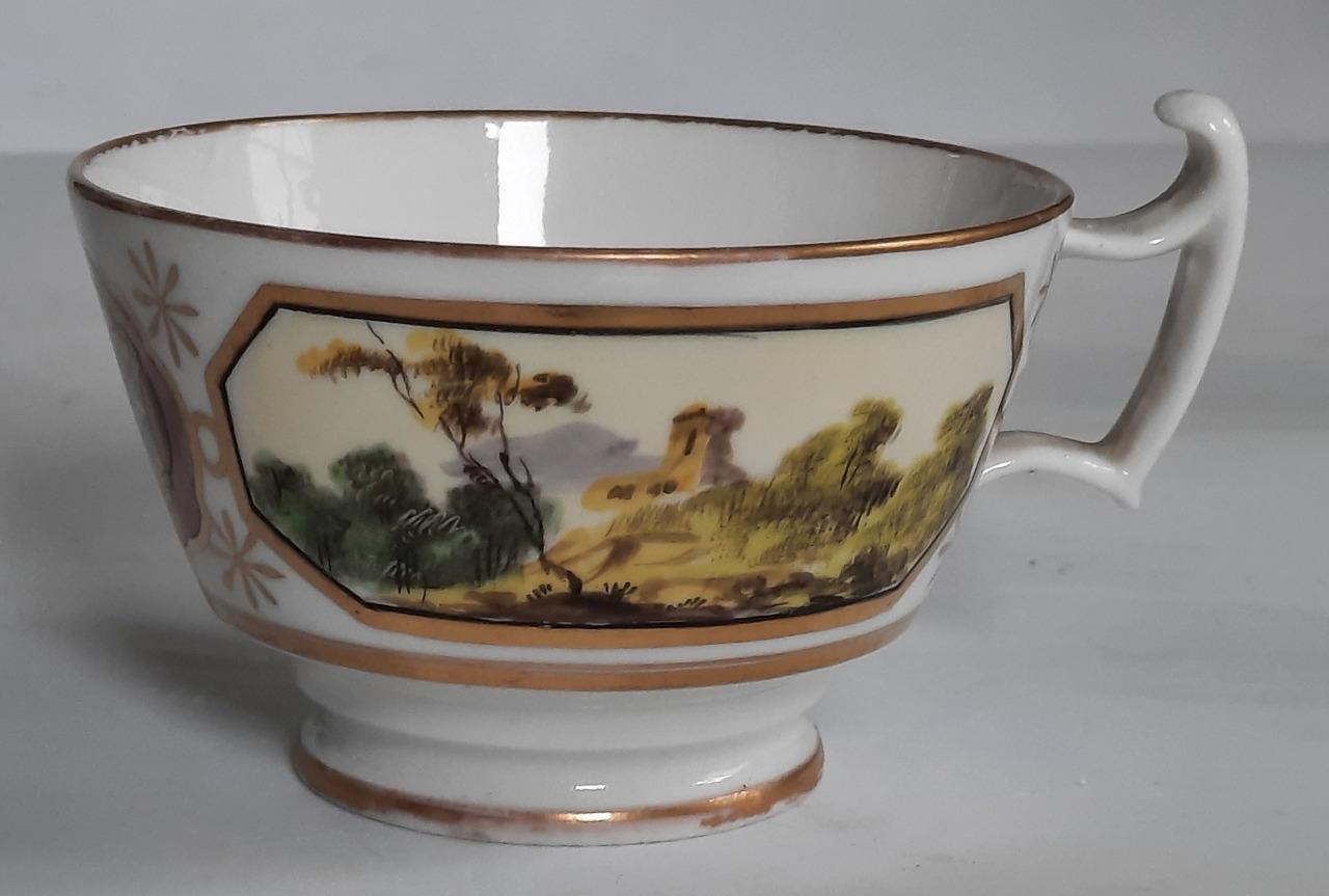 Exquisite Georgian John Rose at Coalport Topographical Cup with London Handle