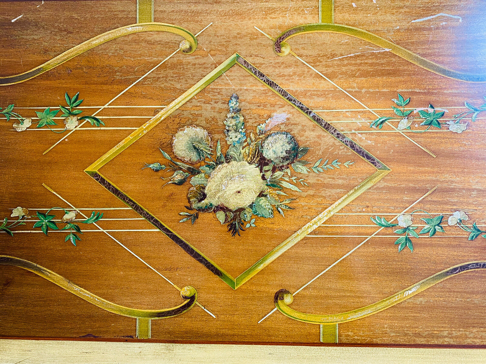 Duncan Phyfe style Mahogany Coffee Table Hand painted