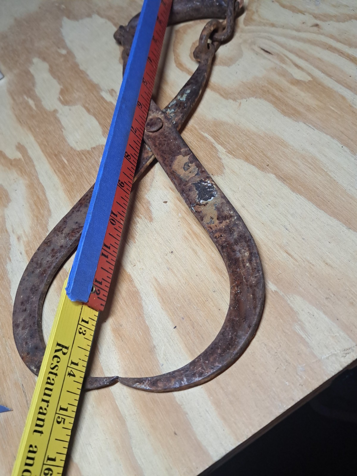 Antique Primitive Rustic Ice Block Log Tongs 14 inches Vintage Display