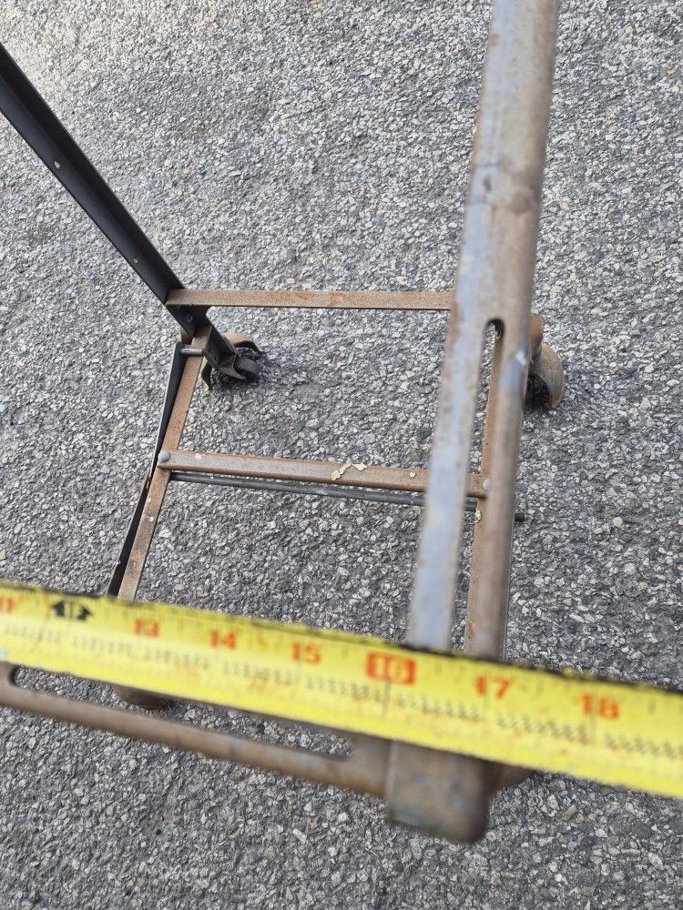 vintage industrial printer’s “turtle” table or typewriter stand Cast Iron Caster