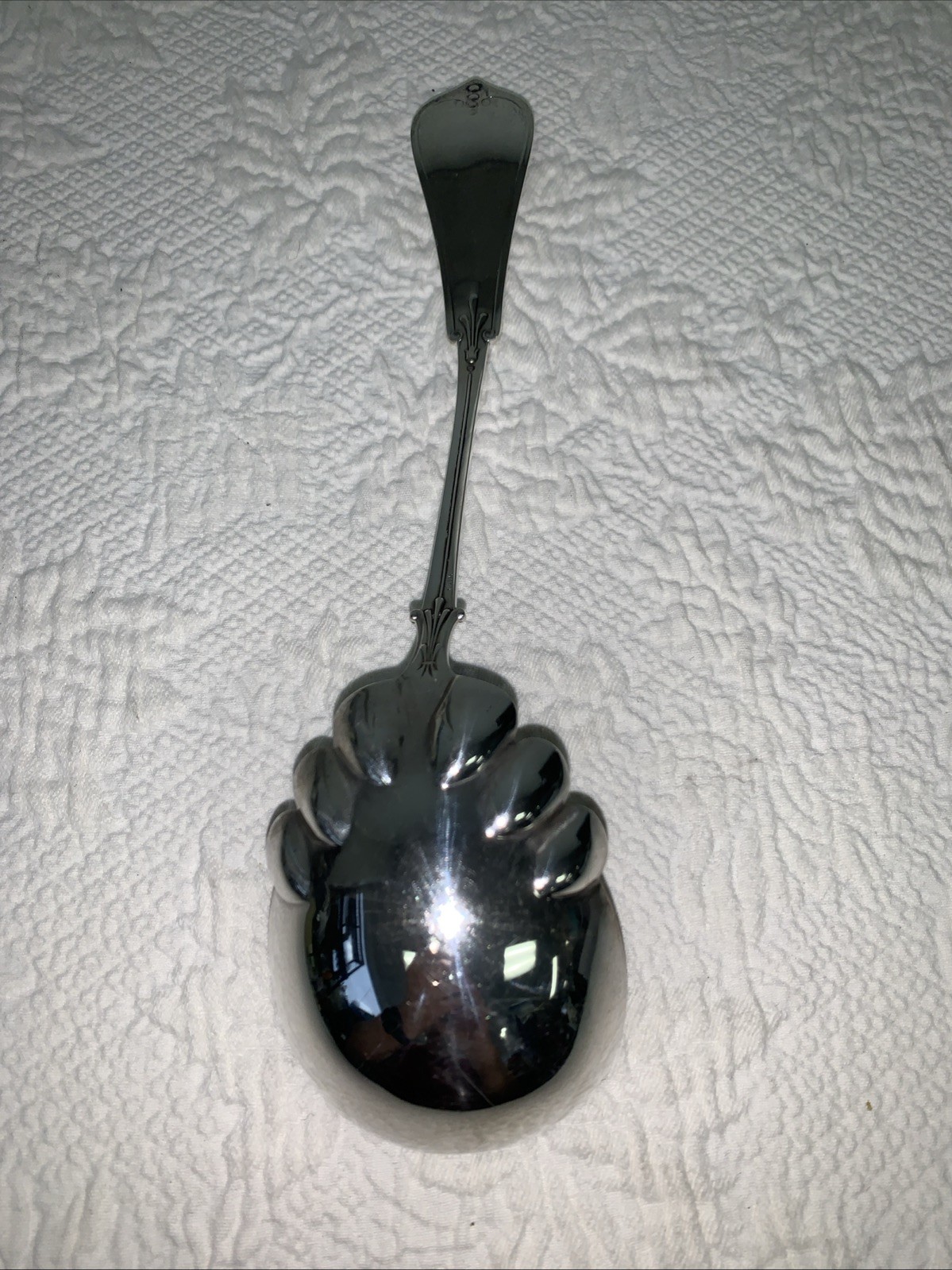 Coin Silver Berry Ladle Serving Spoon Gold Wash No Mono 11 1/2” Maker ? 134Gr