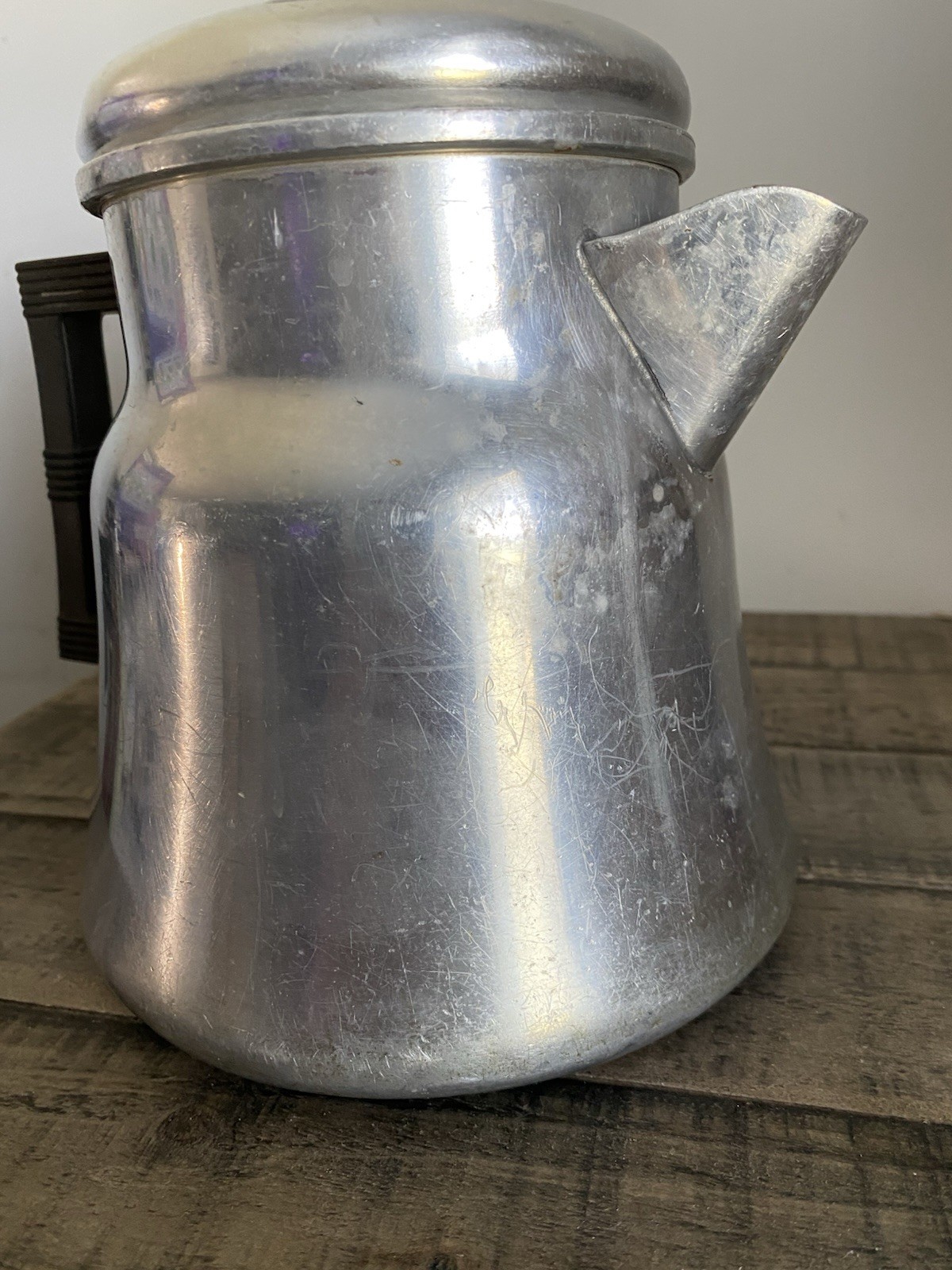 Wear-Ever Aluminum Percolator Coffee Pot X-3008 Vintage Glass Knob Camping USA