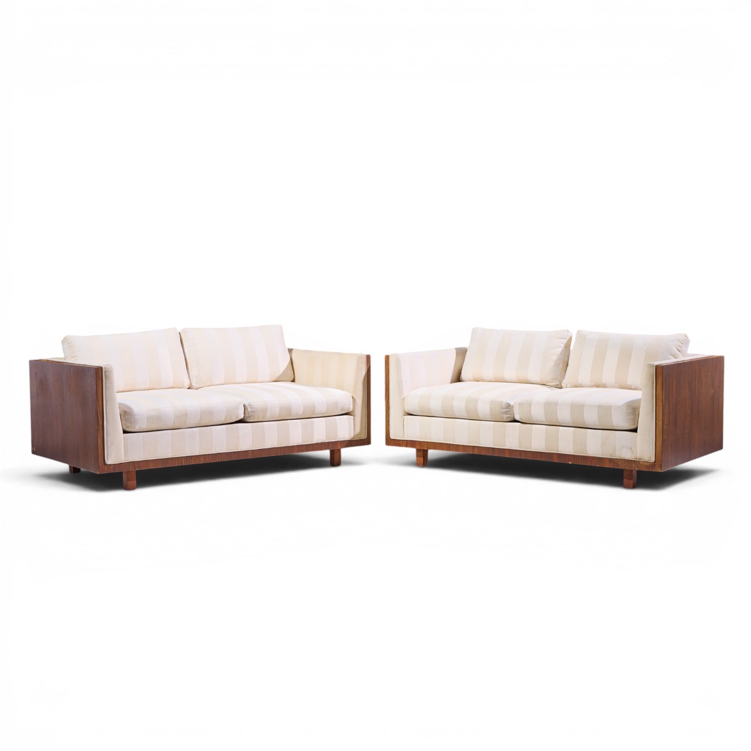 Milo Baughman for Thayer Coggin Style Mid Century Rosewood Case Loveseat – Pair