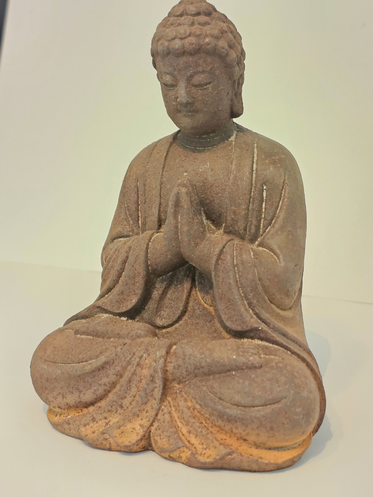 Antique Cast Iron Japanese Buddha. Wonderful rusty Patina. 15cm High.