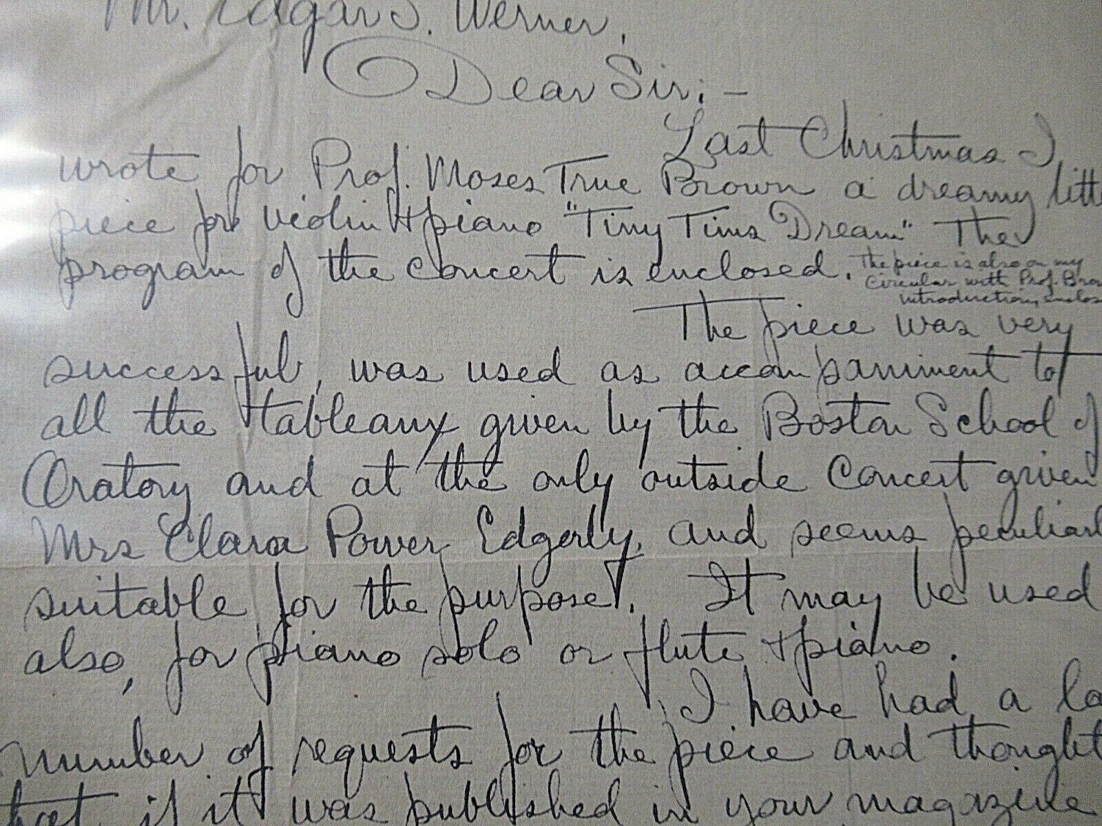 1892 Manuscript from Bertram Harriott to Edgar Werner, “Tiny Tinus Dream” Song