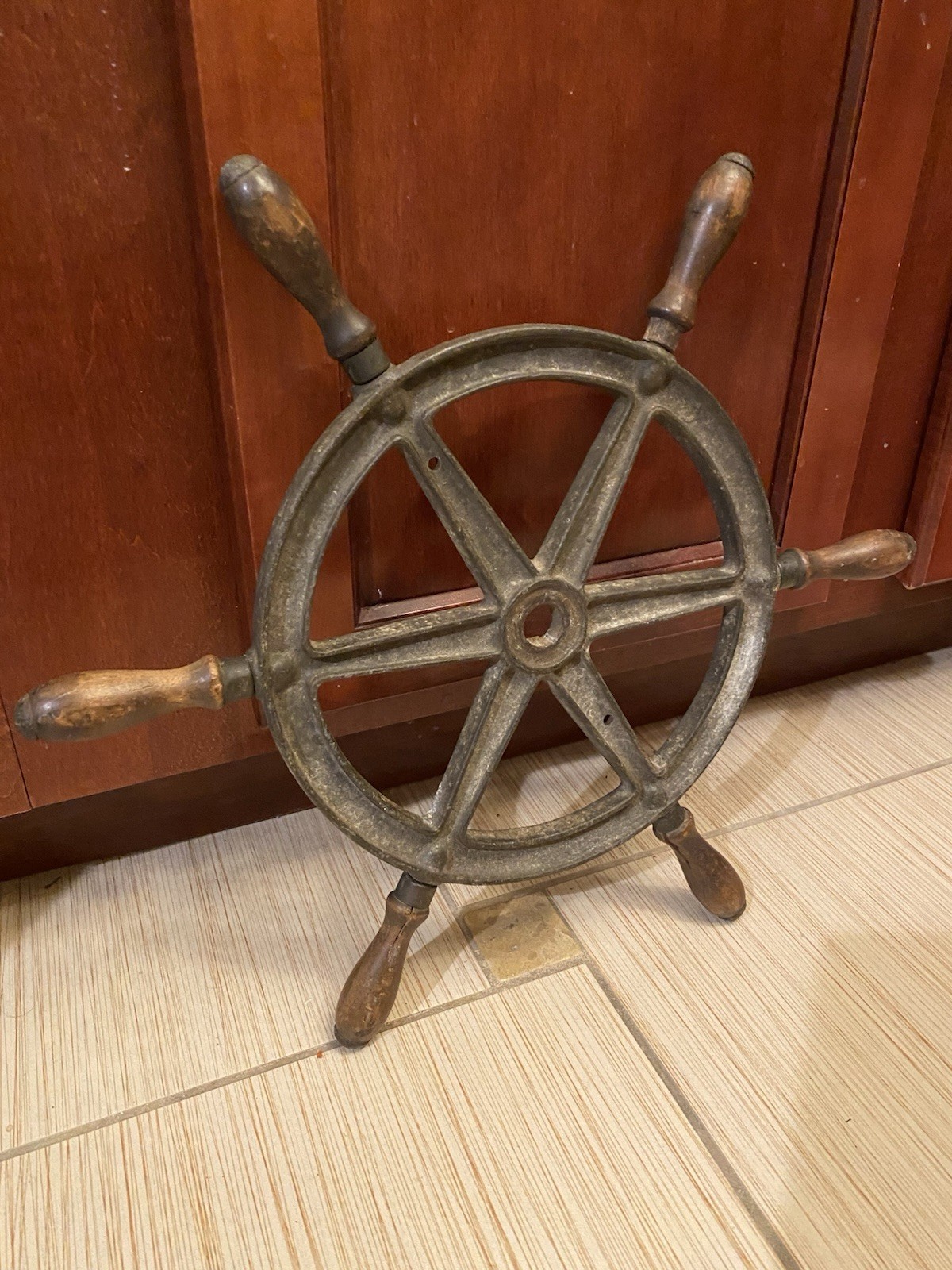 Antique Or Vintage Nautical Brass or Bronze Steering Maritime Wheel