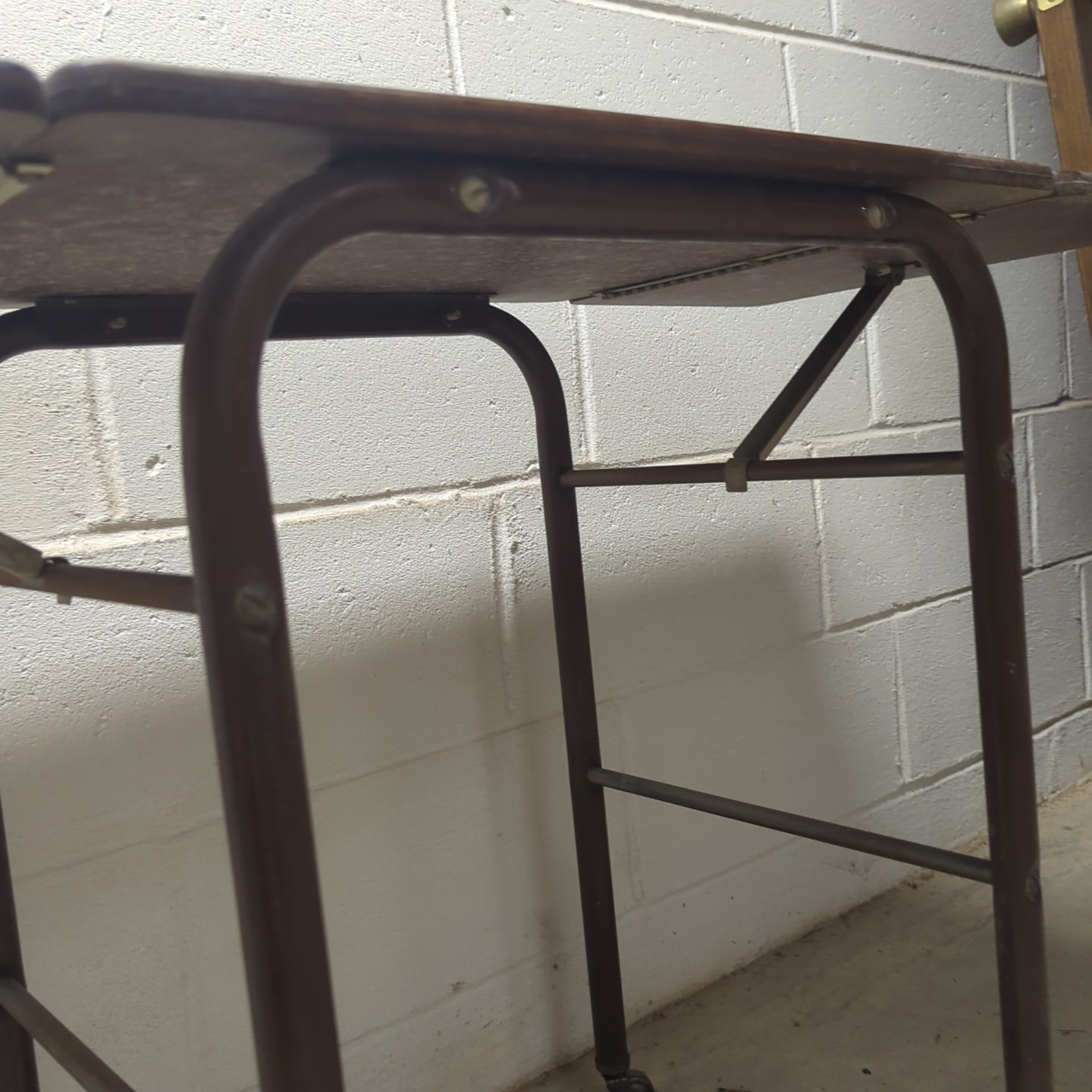 Vintage Metal Drop Leaf Typewriter Table Desk MCM End Table 1960s Industrial