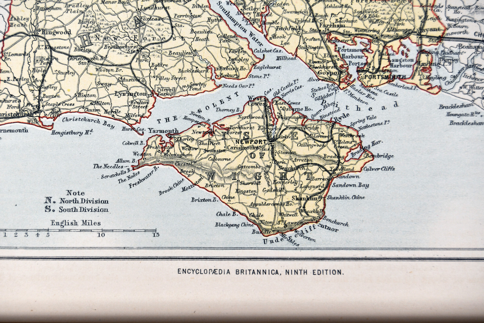Antique 1889 Map Hampshire Winchester United Kingdom England Britain Newport