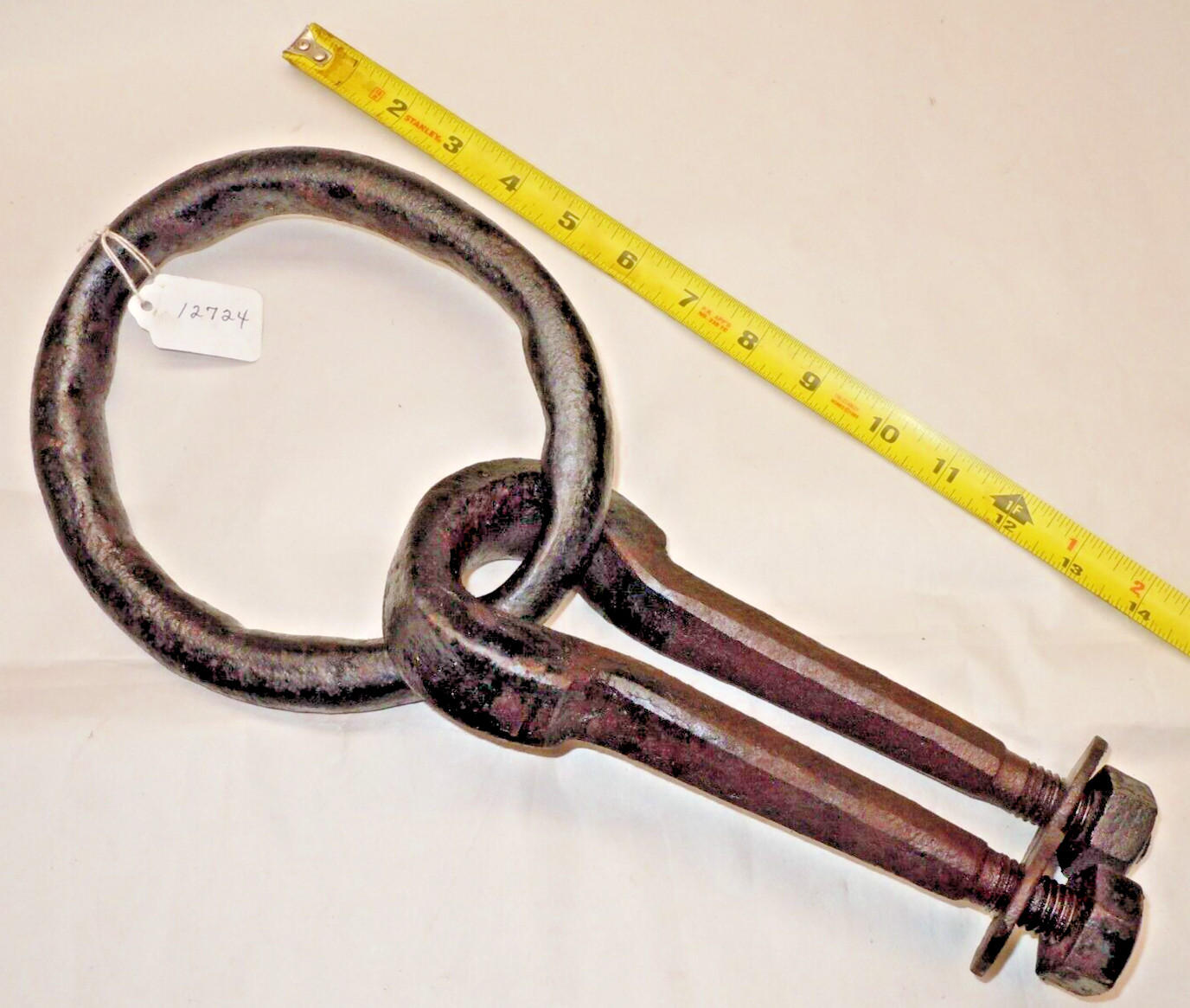Yoke Ring & U Bolt, Antique Forged Oxen Yoke Ring 6-7/8″ Diameter, Forged Steel
