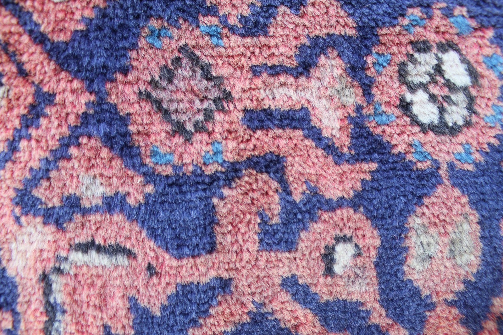 Vintage Hand Made Traditional Oriental Wool Blue Red Long Rug Runner 292x104cm
