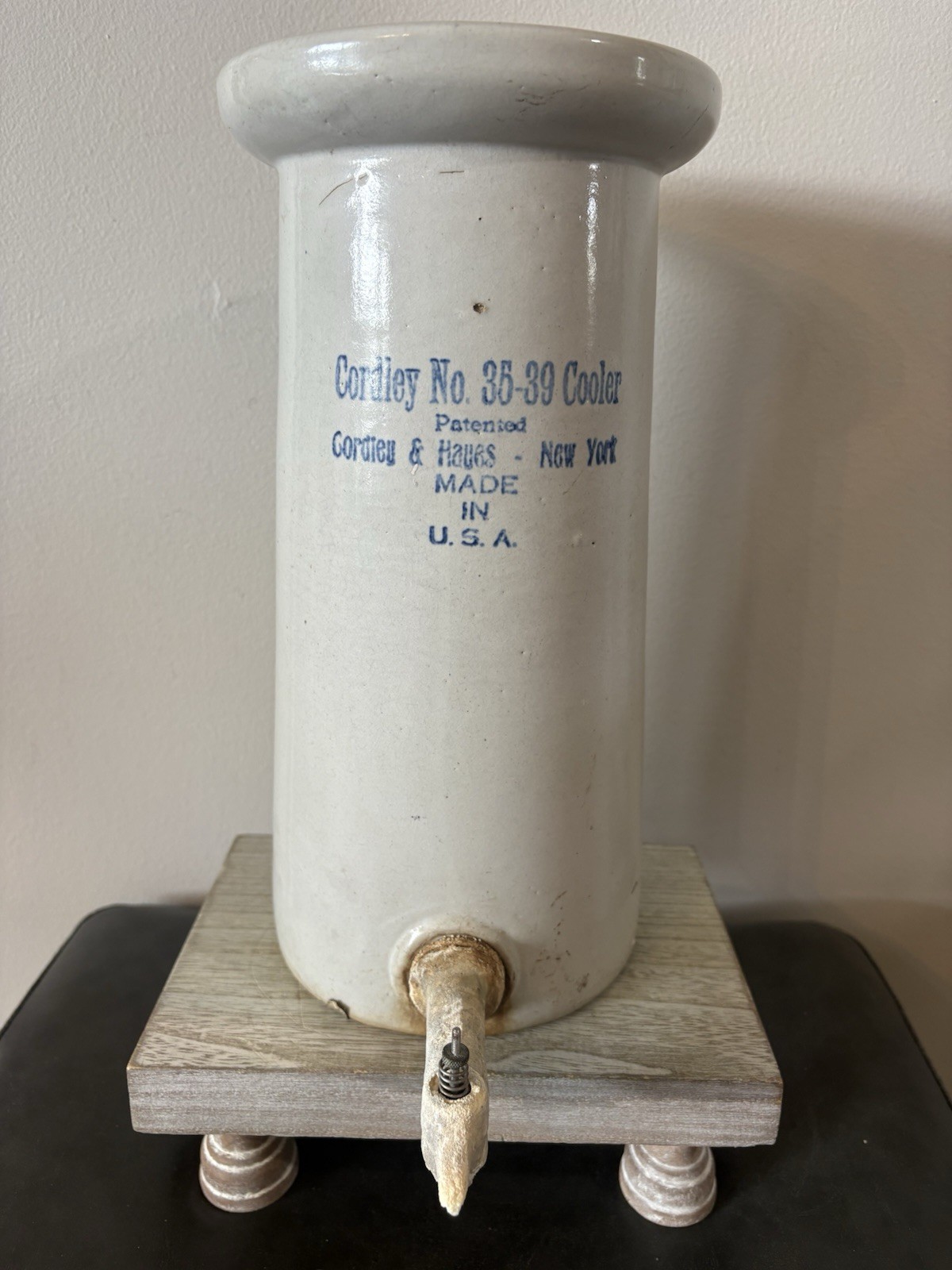 Antique Cordley Hayes 35-39 Cooler Stoneware Water Crock ORIGINAL SPOUT