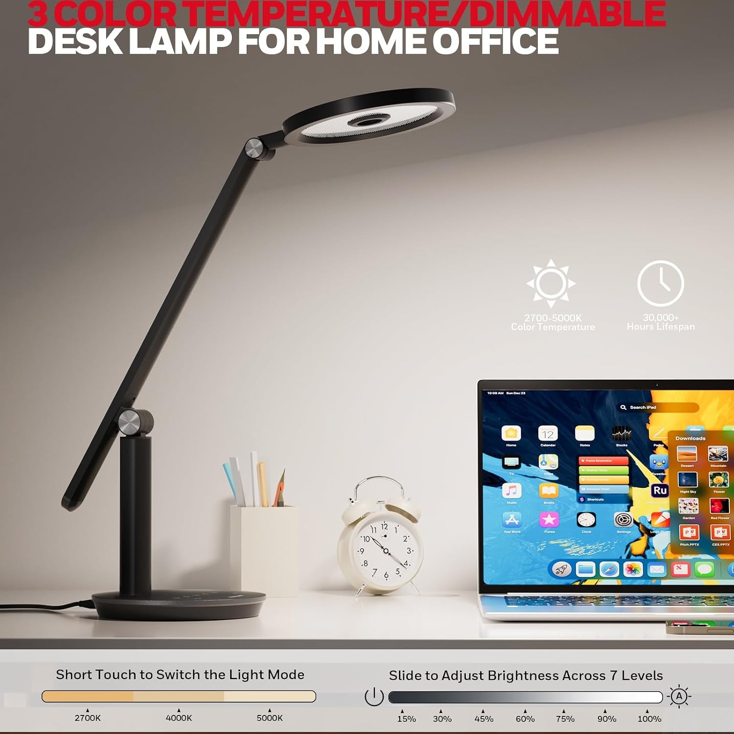LED Desk Lamp 800LM Dimmable with Timer Touch Control