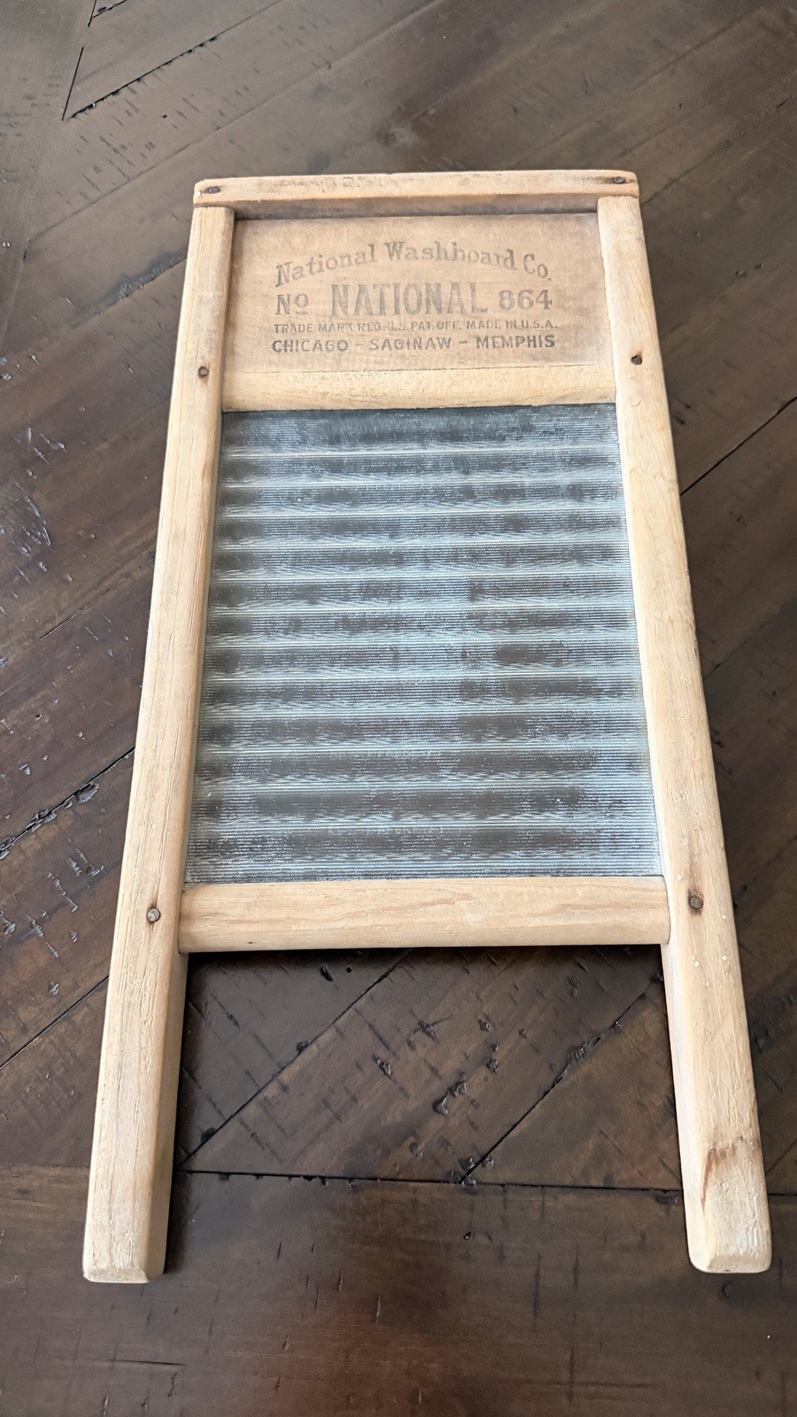 National Washboard Co. No. 864 Unrestore Wood & Glass Washboard Medium US-Midwe…