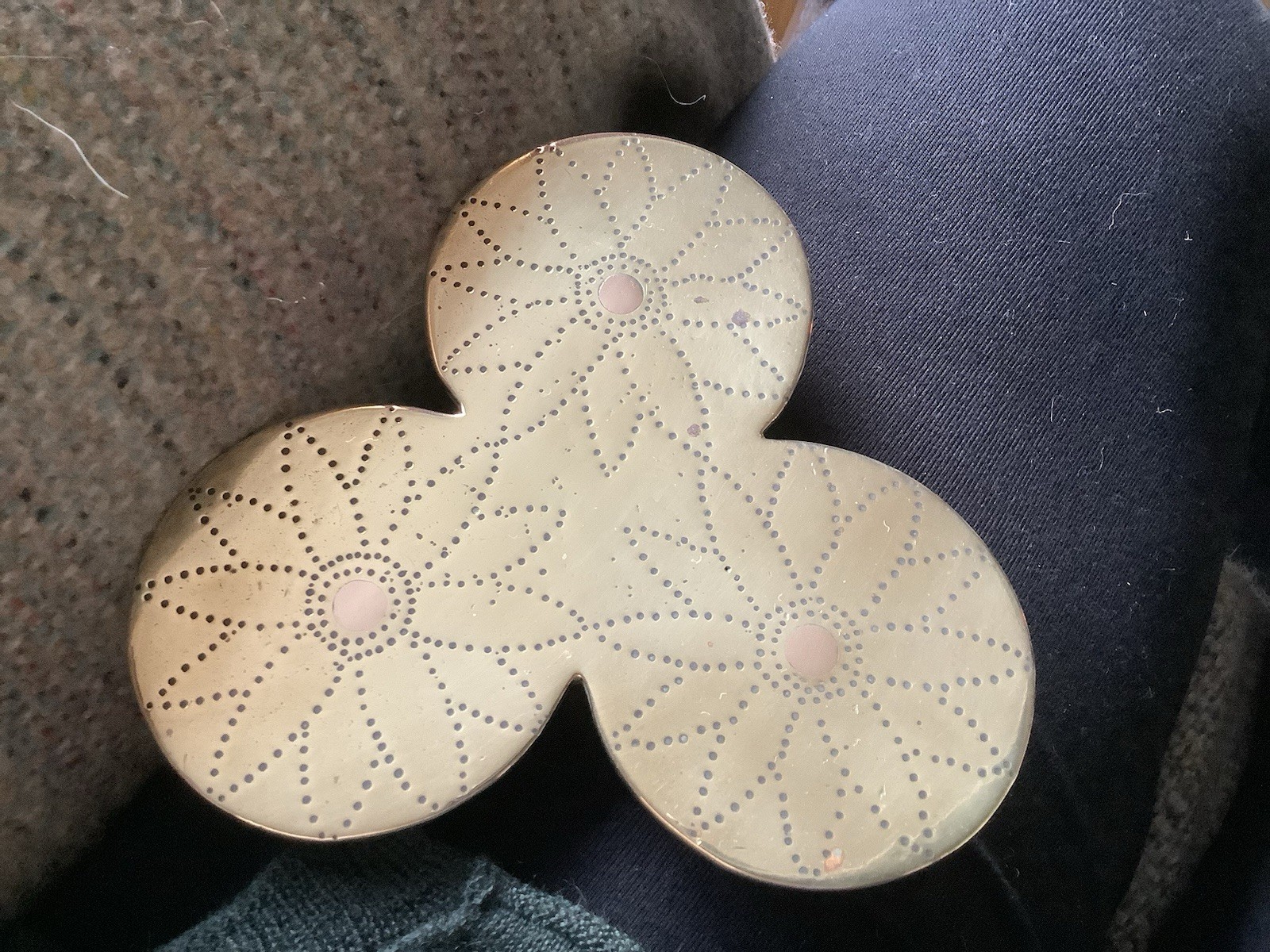 Vintage Brass And Copper Daisy Flower Trivet Pot Stand