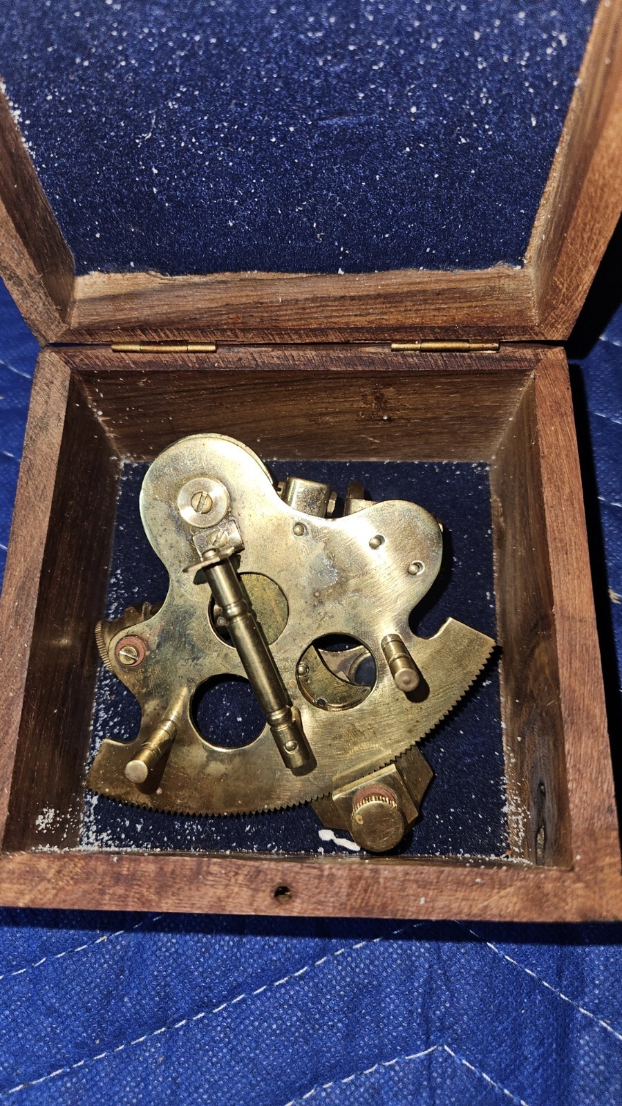 Solid Brass Sextant Astrolabe Style with Hardwood Box – Nautical Collection