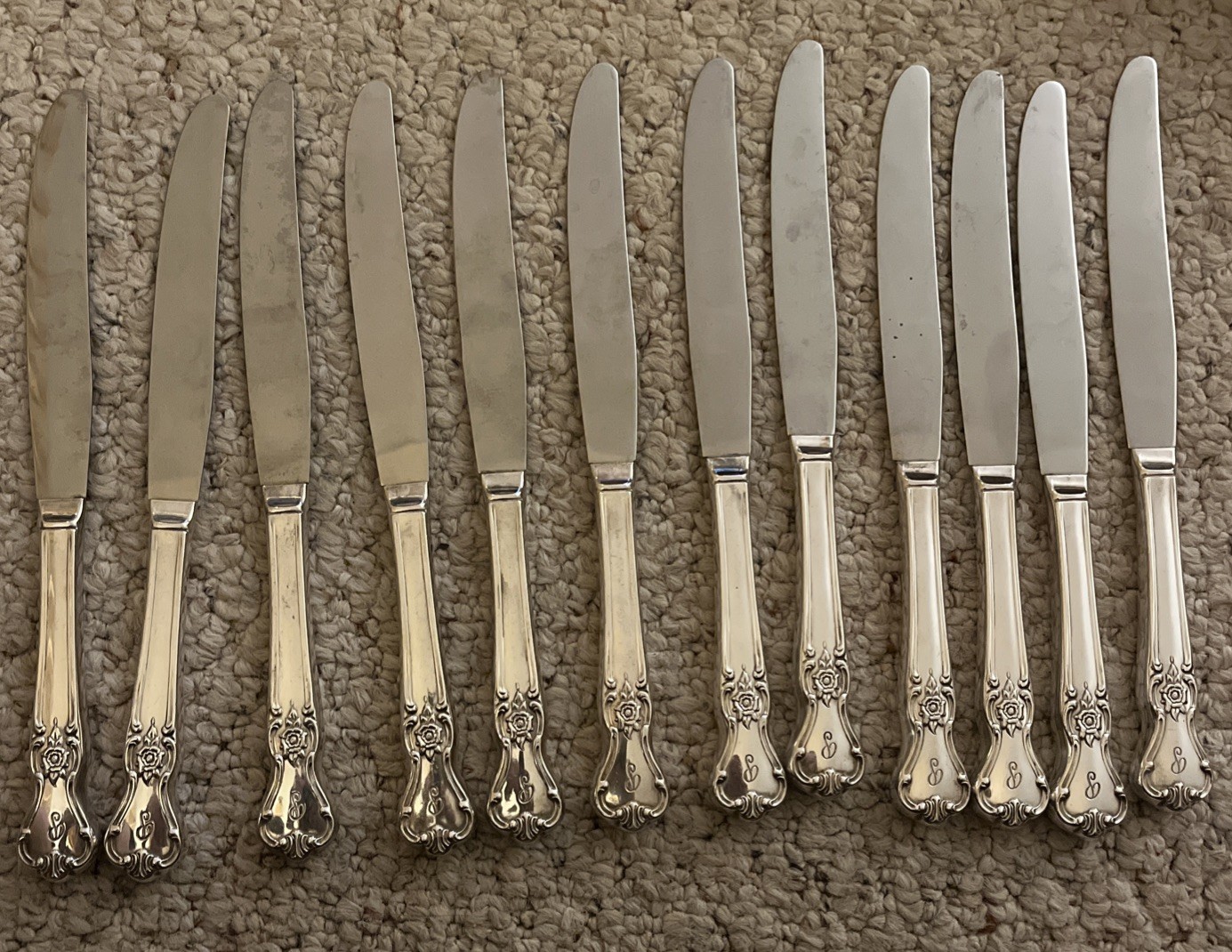 Old Company Plate Flatware Silverware 55 Pieces & Case/ Rose