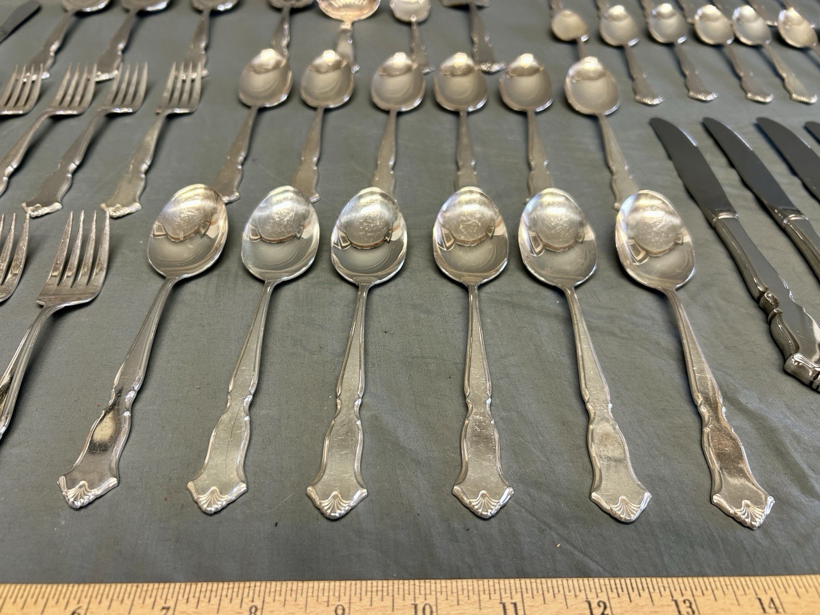 Chadwick INTERNATIONAL DEEP SILVER Silver Plate 80 Pieces 12 Servings Utensils