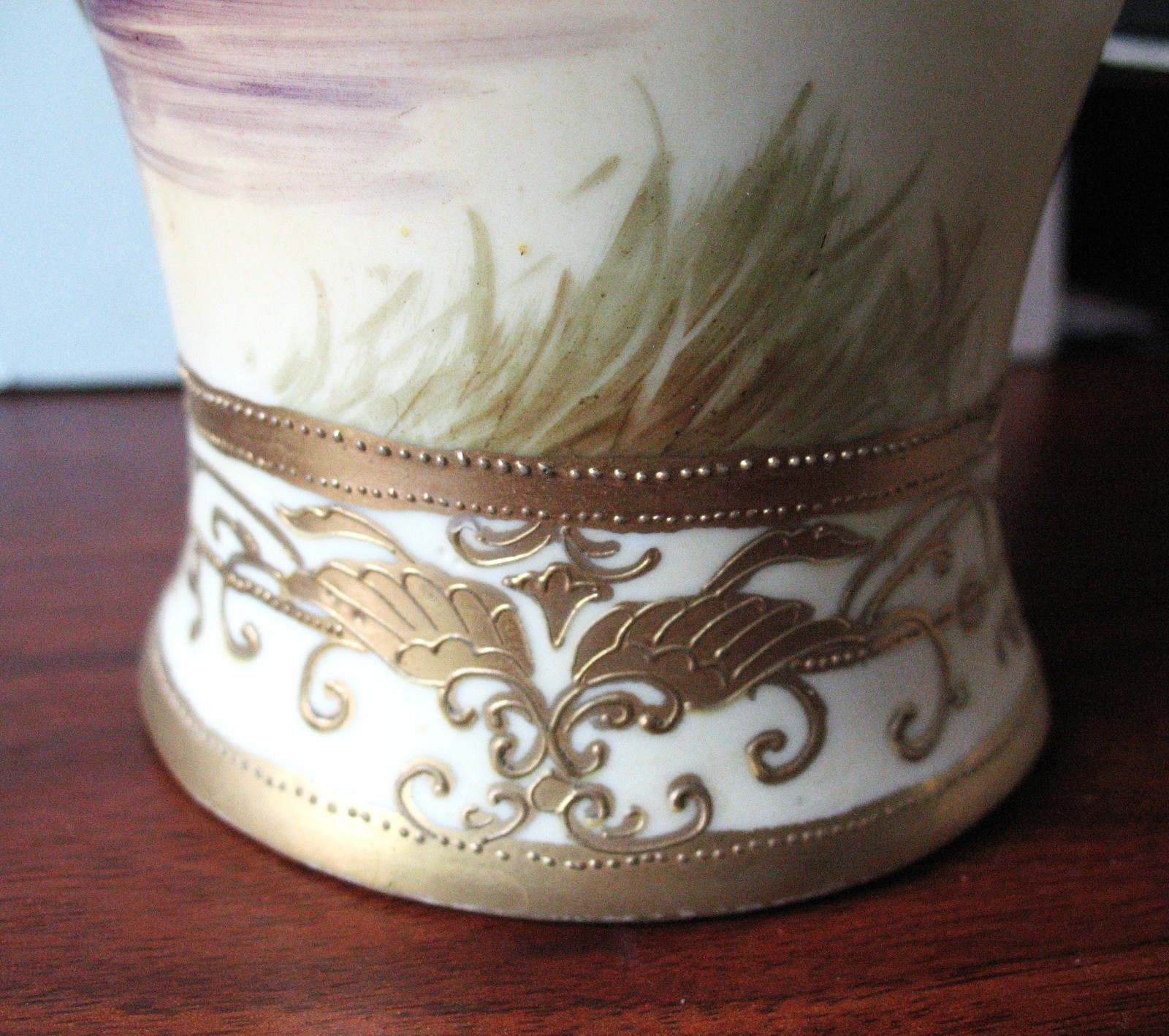 Noritake Morimura Nippon Pitcher/Coffeepot Hand Painted Scenery Gold Moriage