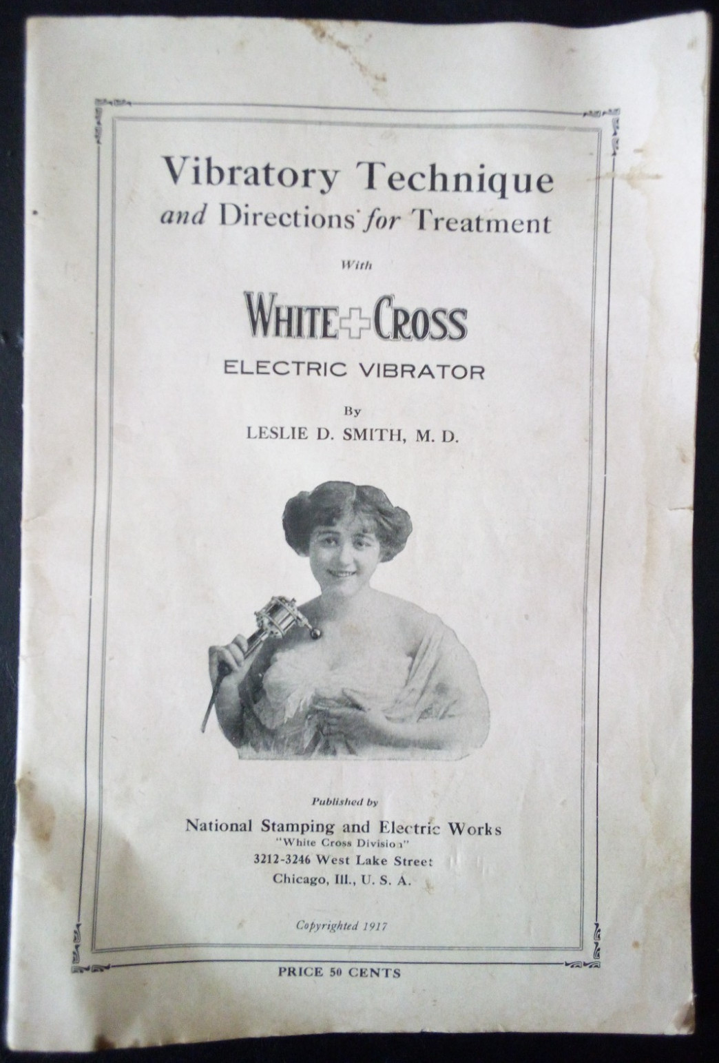 VTG 1917 WHITE CROSS VIBRATOR TECHNIQUES INSTRUCTIONS BOOK QUACK MEDICINE aq