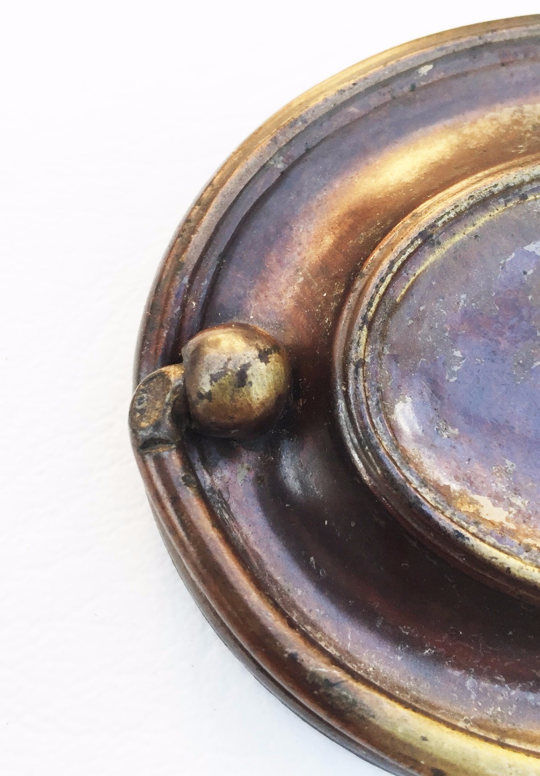 Hepplewhite Duncan Phyfe Brass Antique Hardware Oval Drawer Pull 2.5” Centers