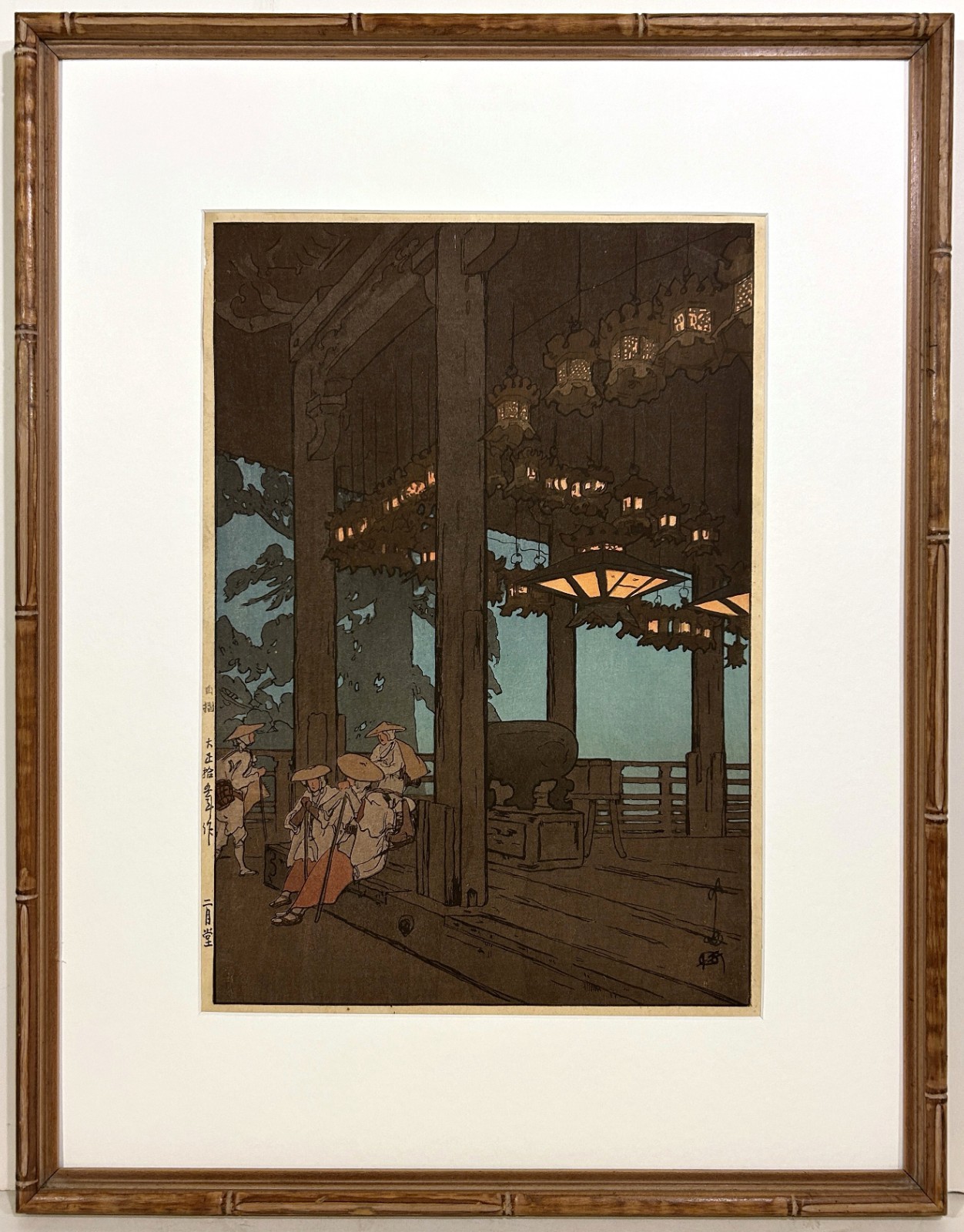 HIROSHI YOSHIDA 20c Japanese WOODBLOCK PRINT Nigatsudo Hall Todai-ji Jizuri Seal