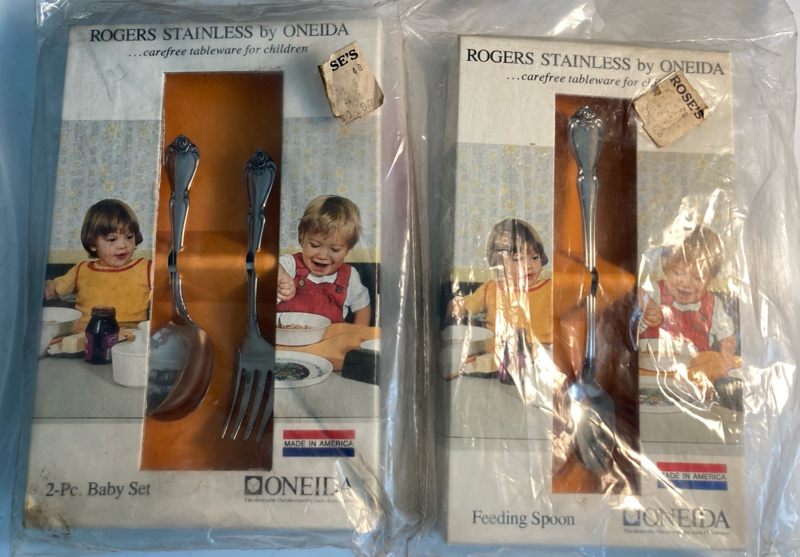 vintage rogers stainless by oneida 2 Pack-2 pc. baby set silverware & Spoon NIB!
