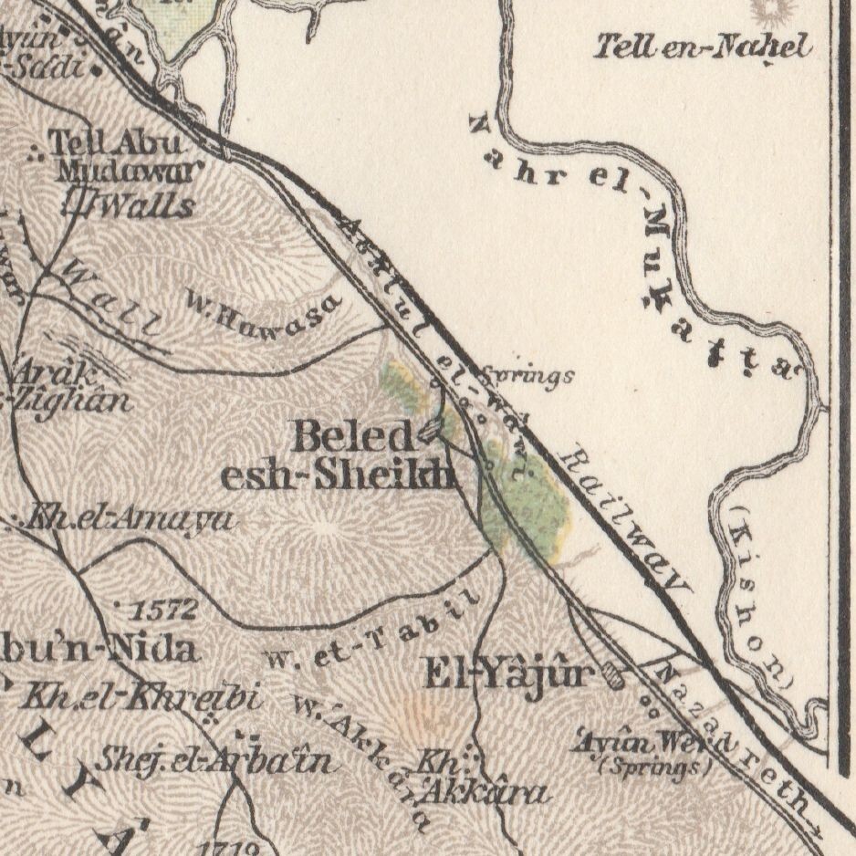 HAIFA Mount Carmel PALESTINE ISRAEL ORIGINAL Vintage Antique map 1912