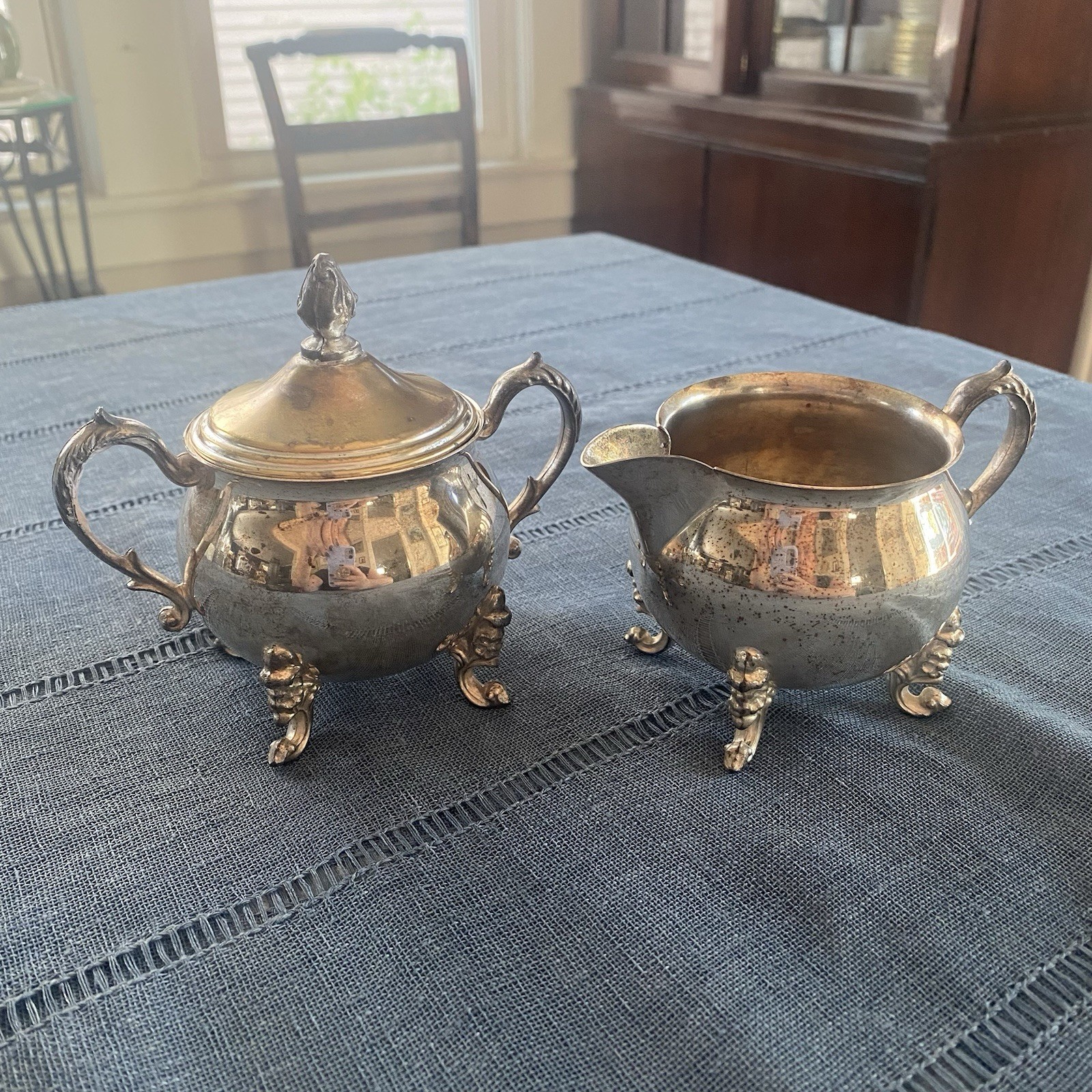 Vintage Sheridan Silver Co Silver Plated Sugar And Creamer Set