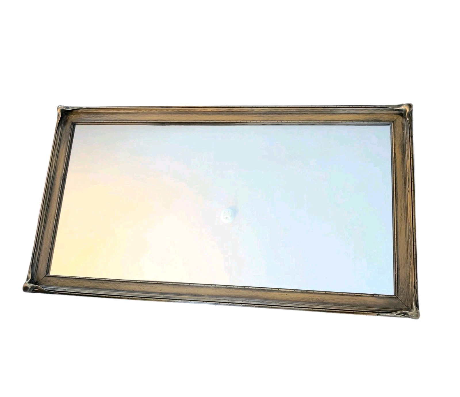RARE Antique 1900-1905 Art Nouveau Batwing Pie Crust Framed Mirror 40″X 21 1/2″
