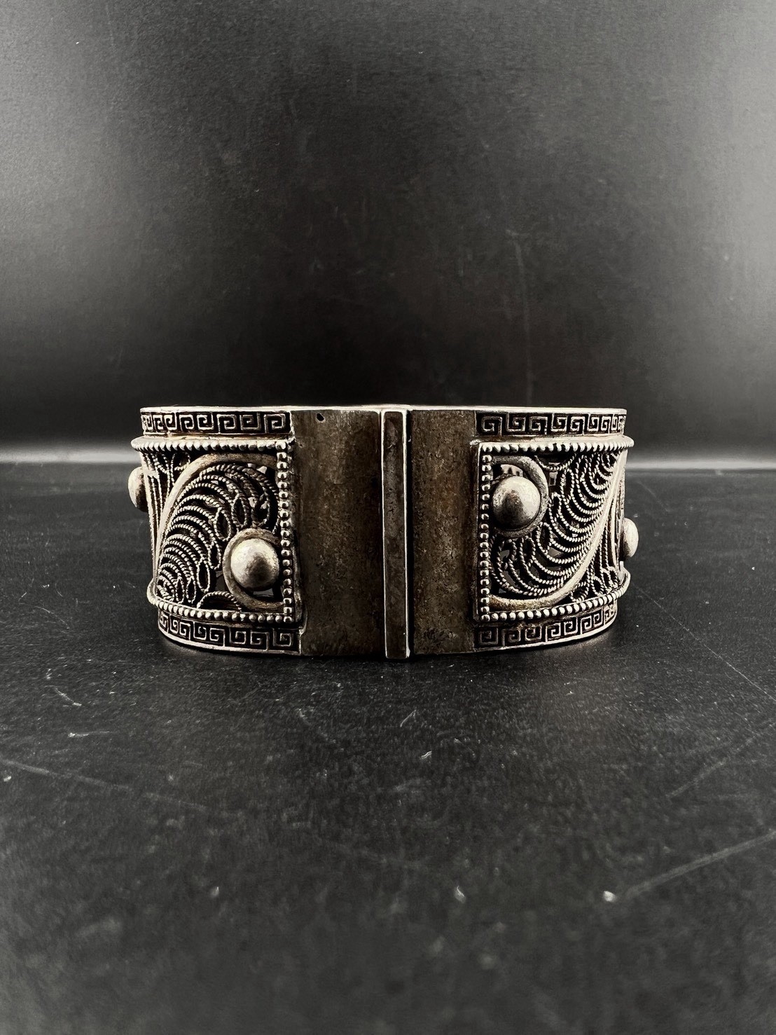 Tibetan Vintage Silver Bracelet Dragon Carved Bracelet Gift For Him Her