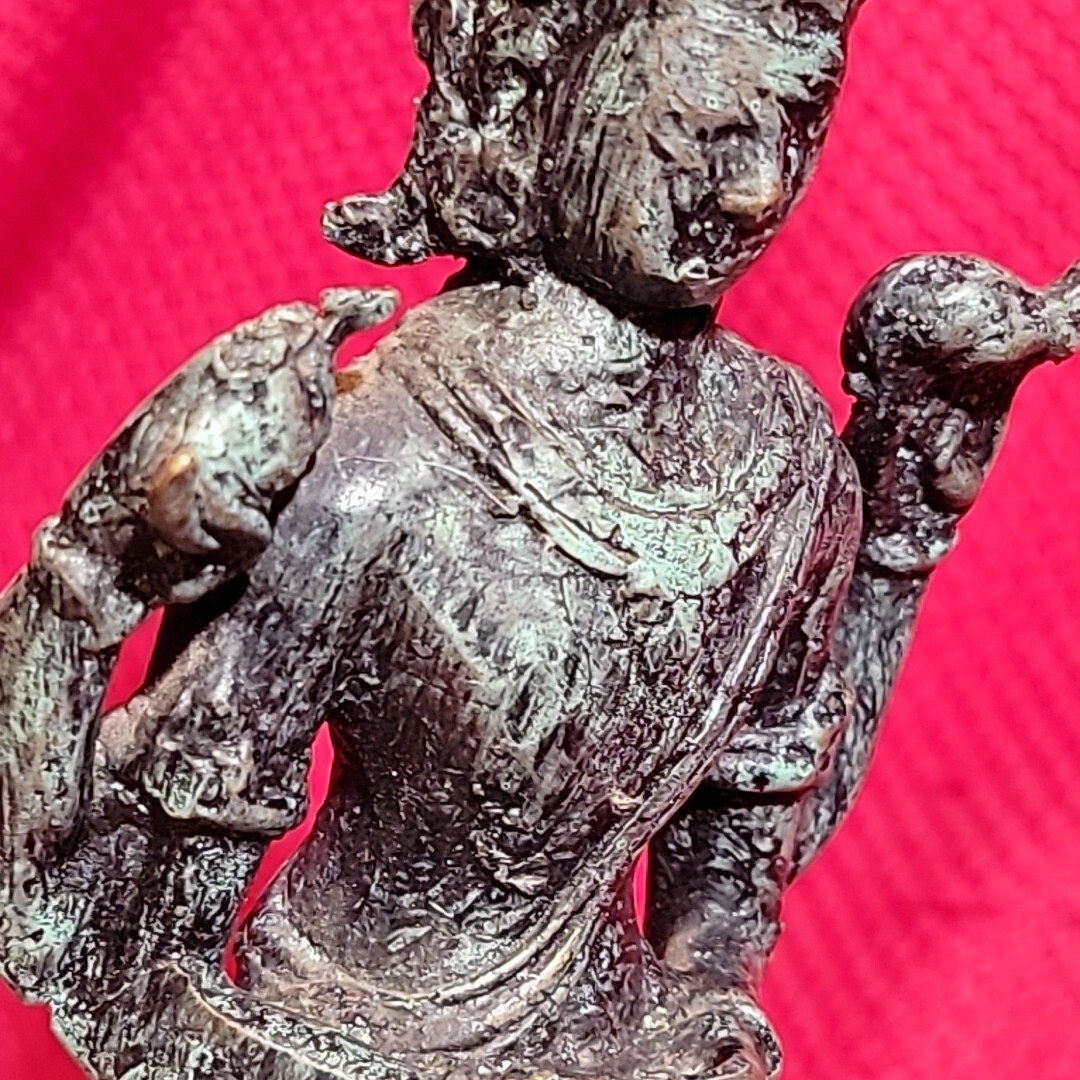 10″ LAKSHMI LAXMI SHRI standing Bronze Metal statue figure hindu decor Vishnu