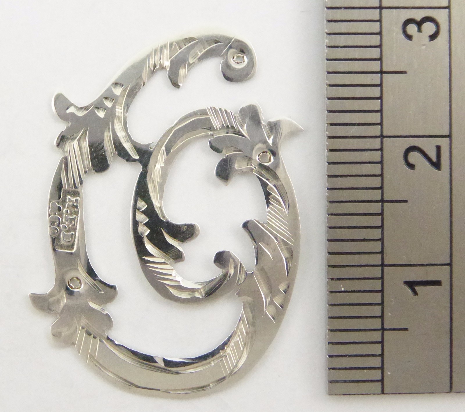 1900s – 1920s Antique Solid Silver Letters ‘O’ 30mm with Silversmith’s stamp