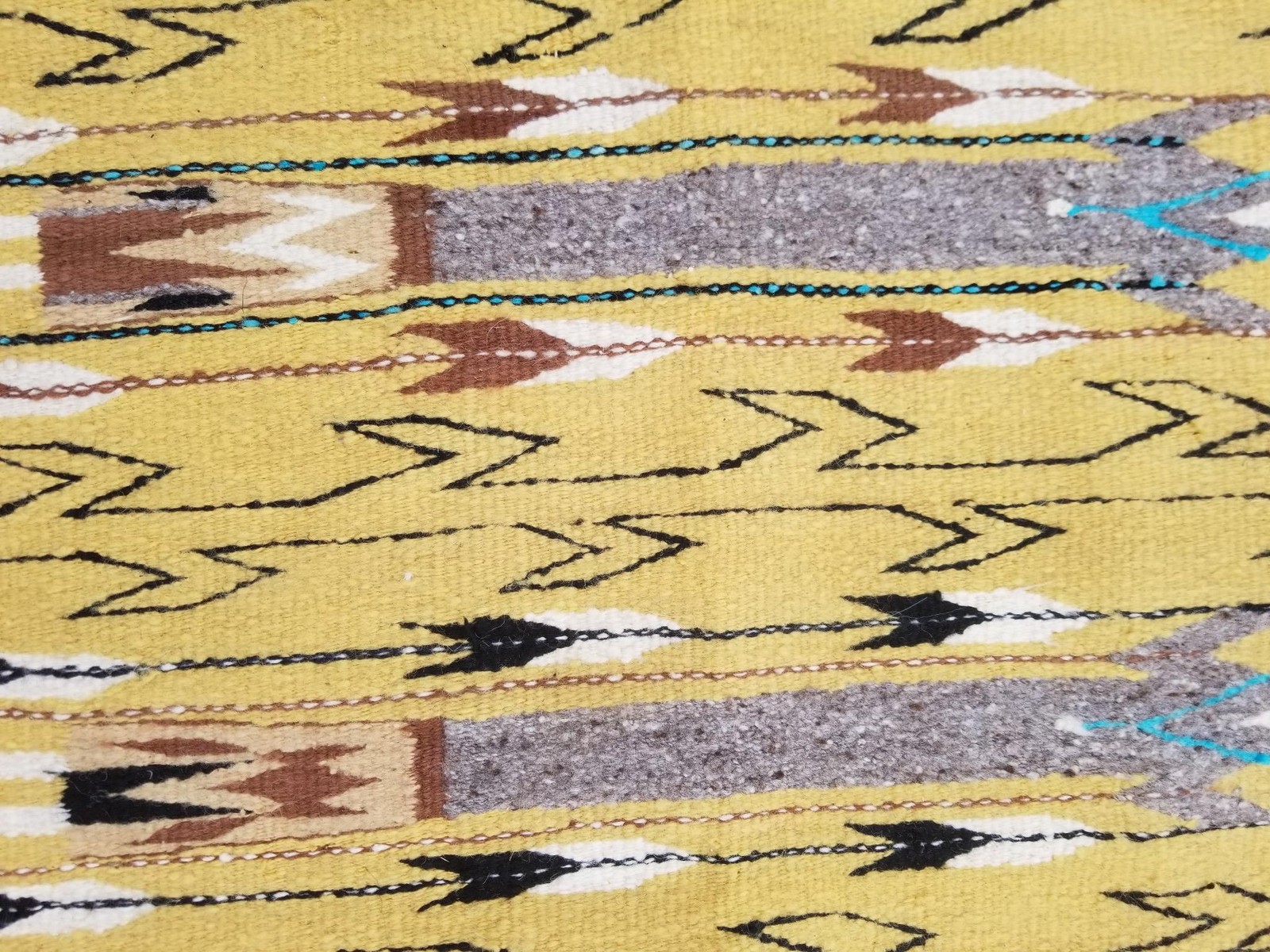 Vintage Handmade Native American Navajo Yei Wool Multicolor Rug 130 x 79 cm