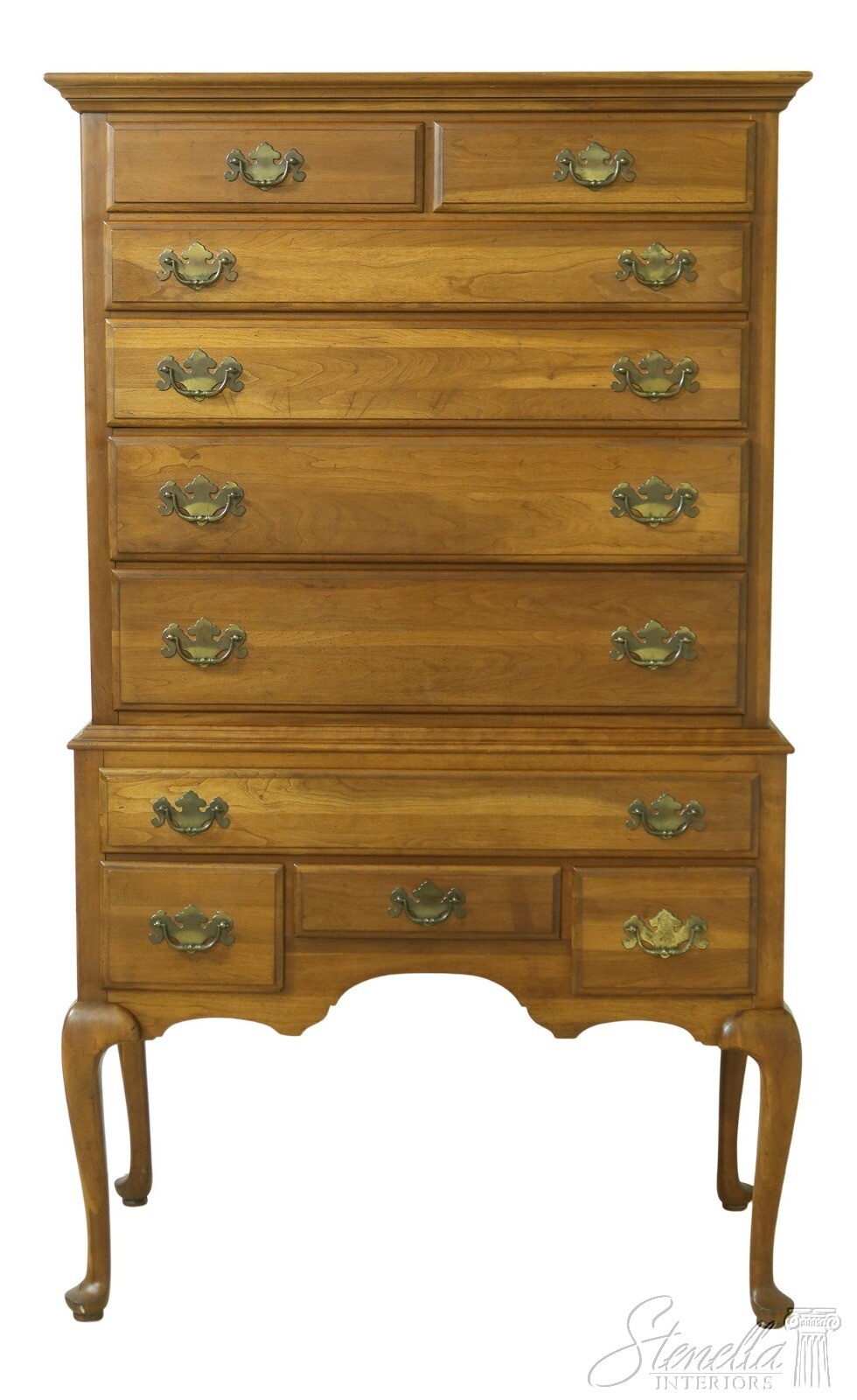 LF53870EC: ETHAN ALLEN Cherry Flat Top New England Style Highboy