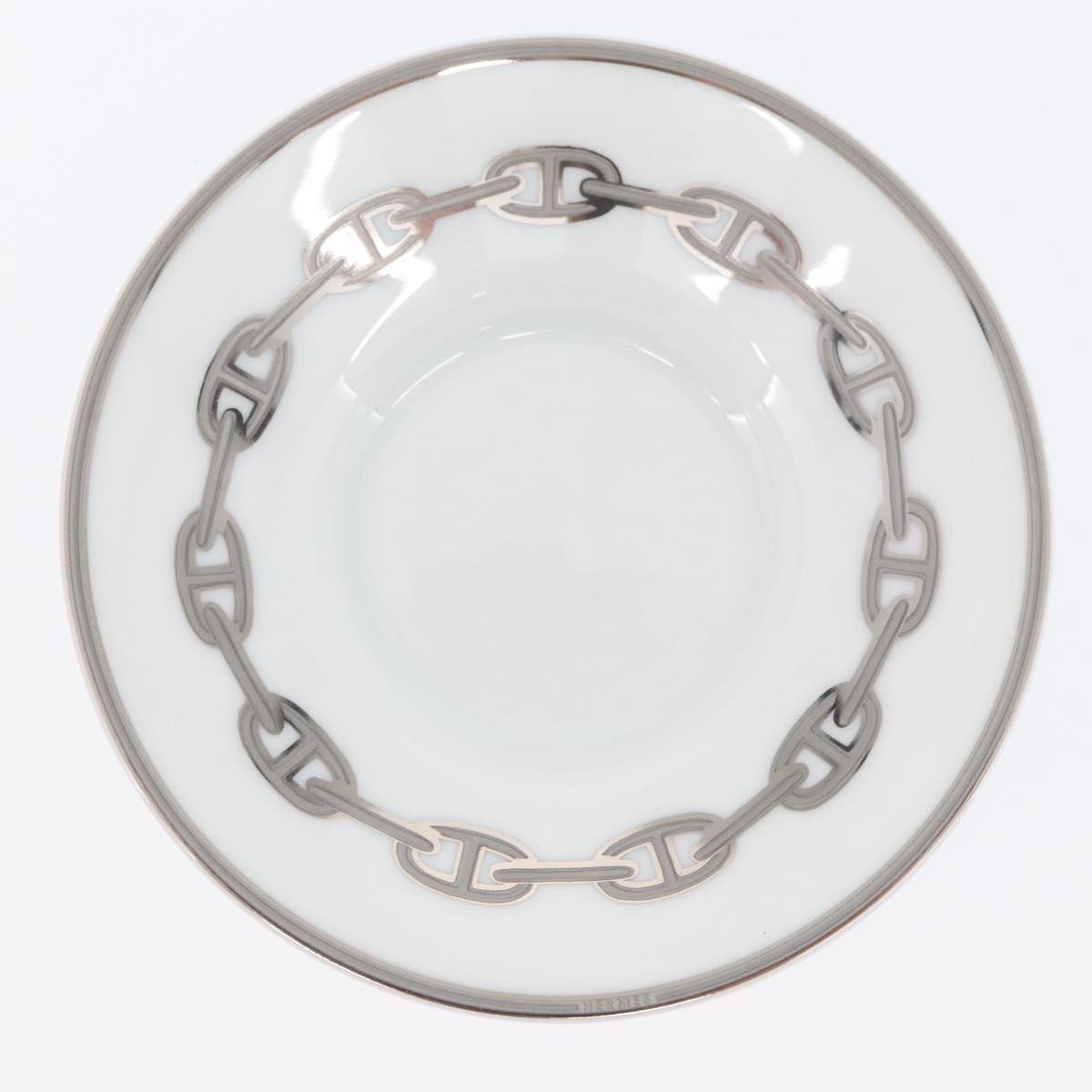 HERMES Schoendunkle Platinum Cup and Saucer Set of 2 Pottery Auth am10750SAV